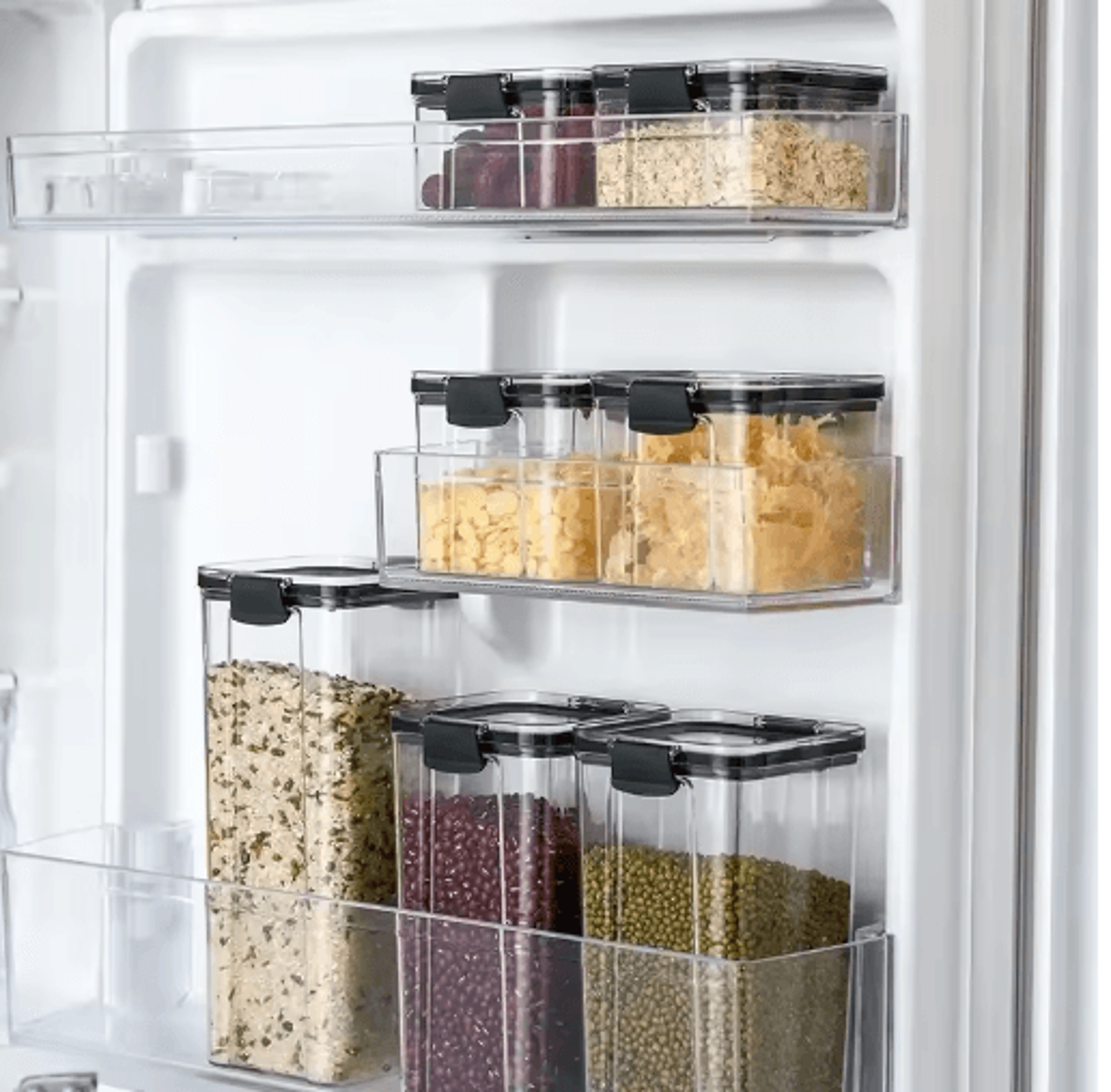 Airtight Food Storage Container  Transparent Square Grain  Pantry Jar 4601800ml 23