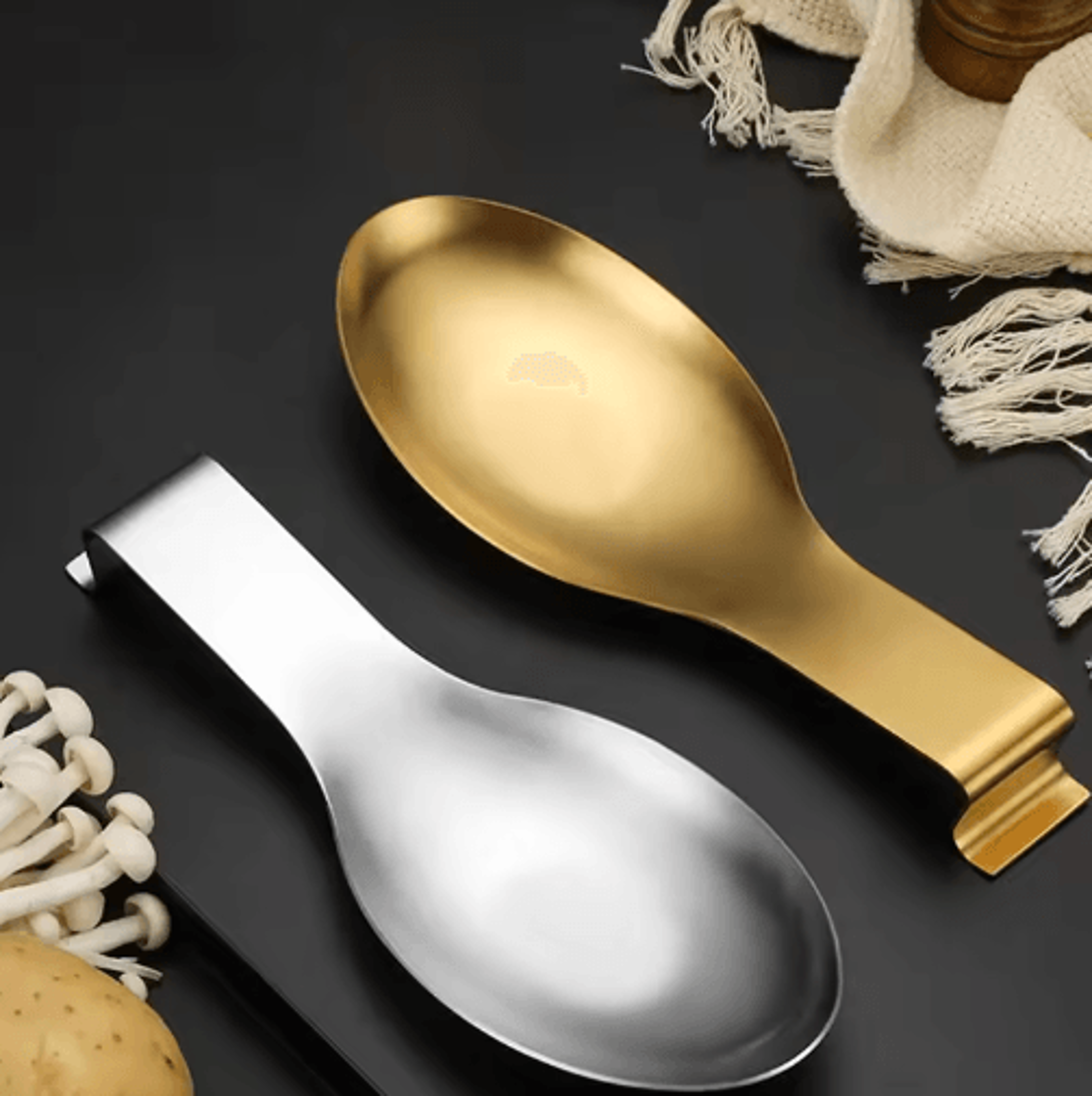 FishShaped Stainless Steel Spoon Rest  HeatResistant Kitchen Utensil Holder 6