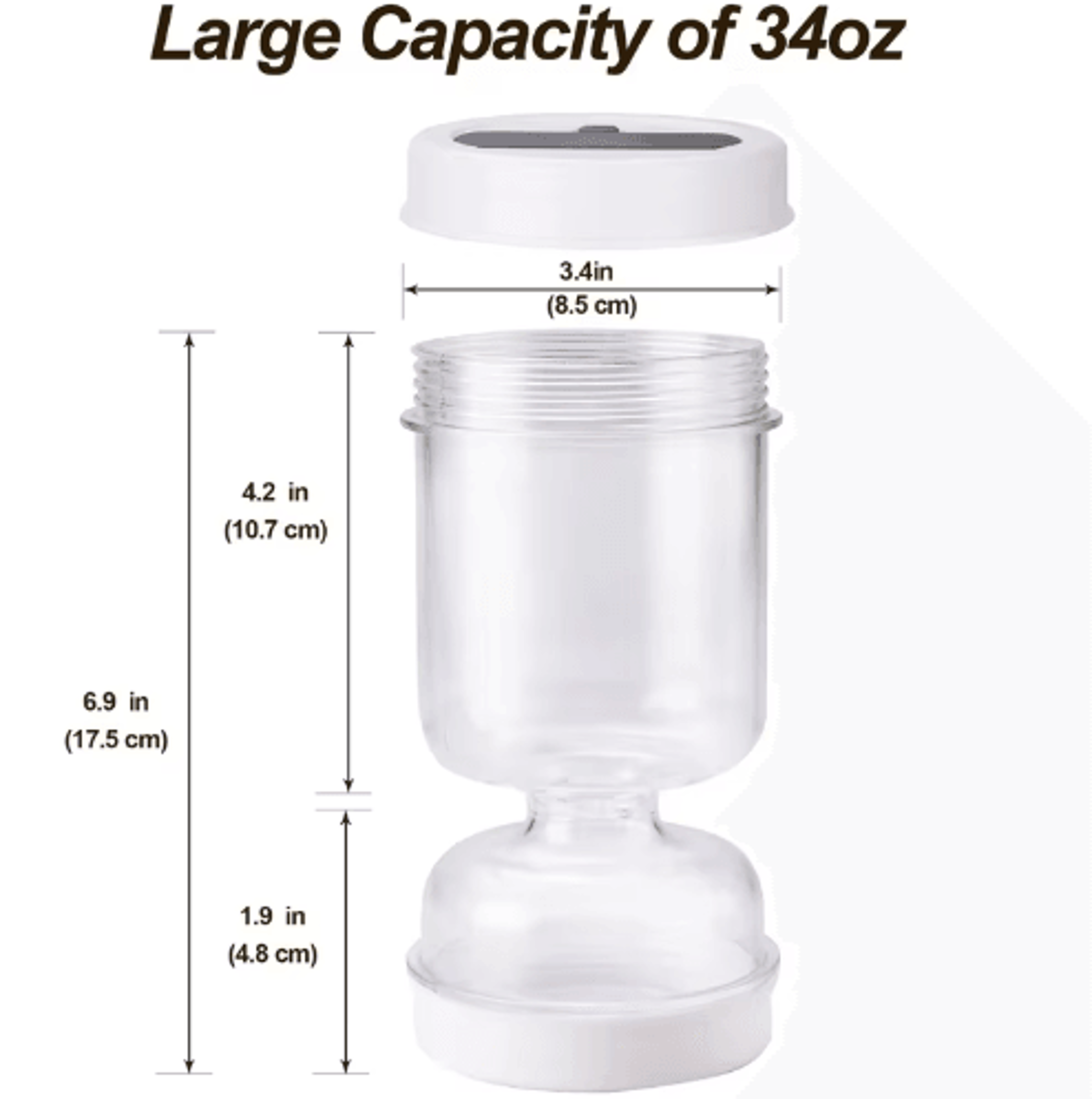 Olive  Pickle Strainer Jar  Flip Hourglass Airtight Food Storage Container 2