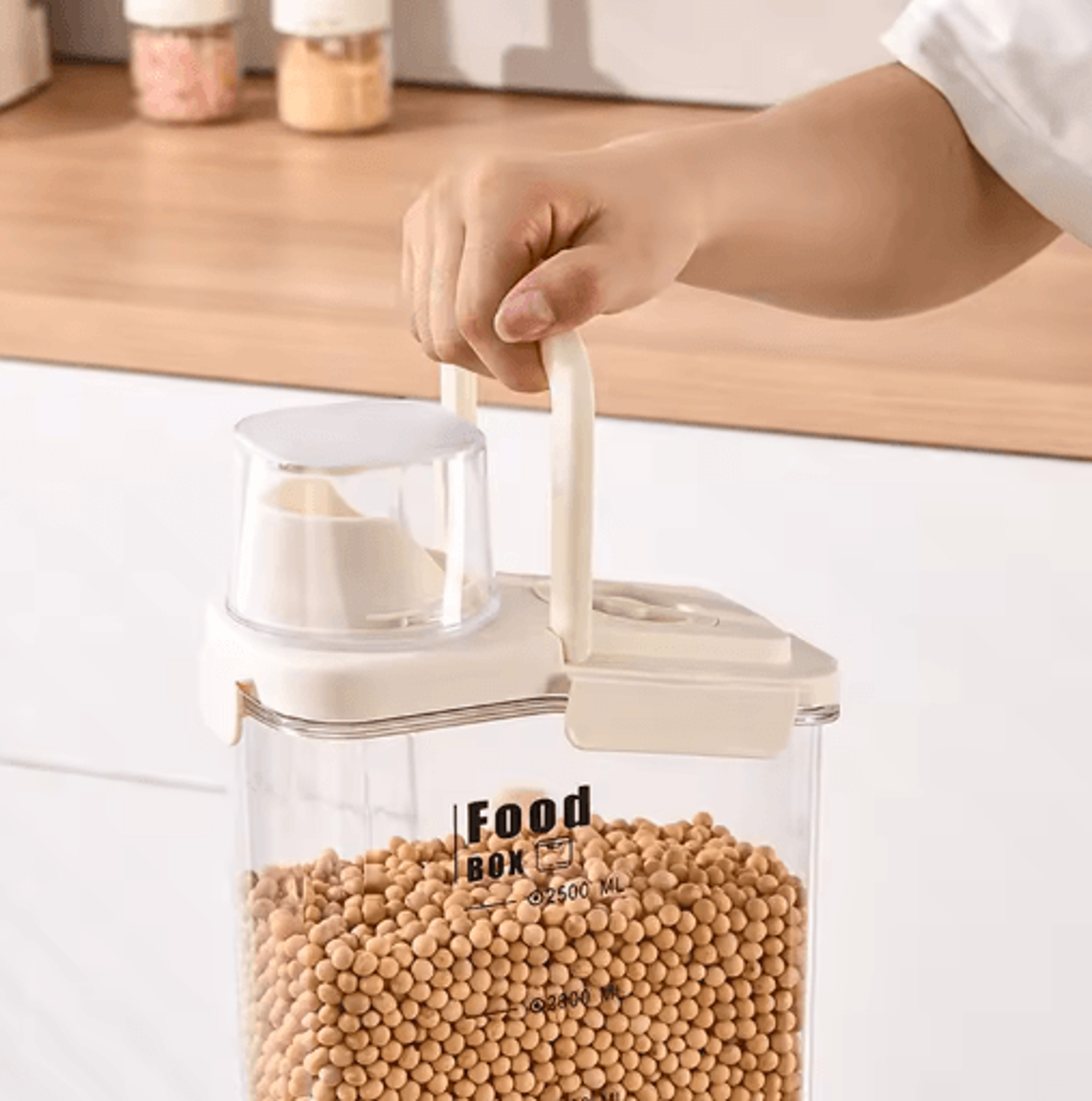 Transparent Airtight Grain Storage Jar Sealed Container For Rice Tea  Dry Foods 6