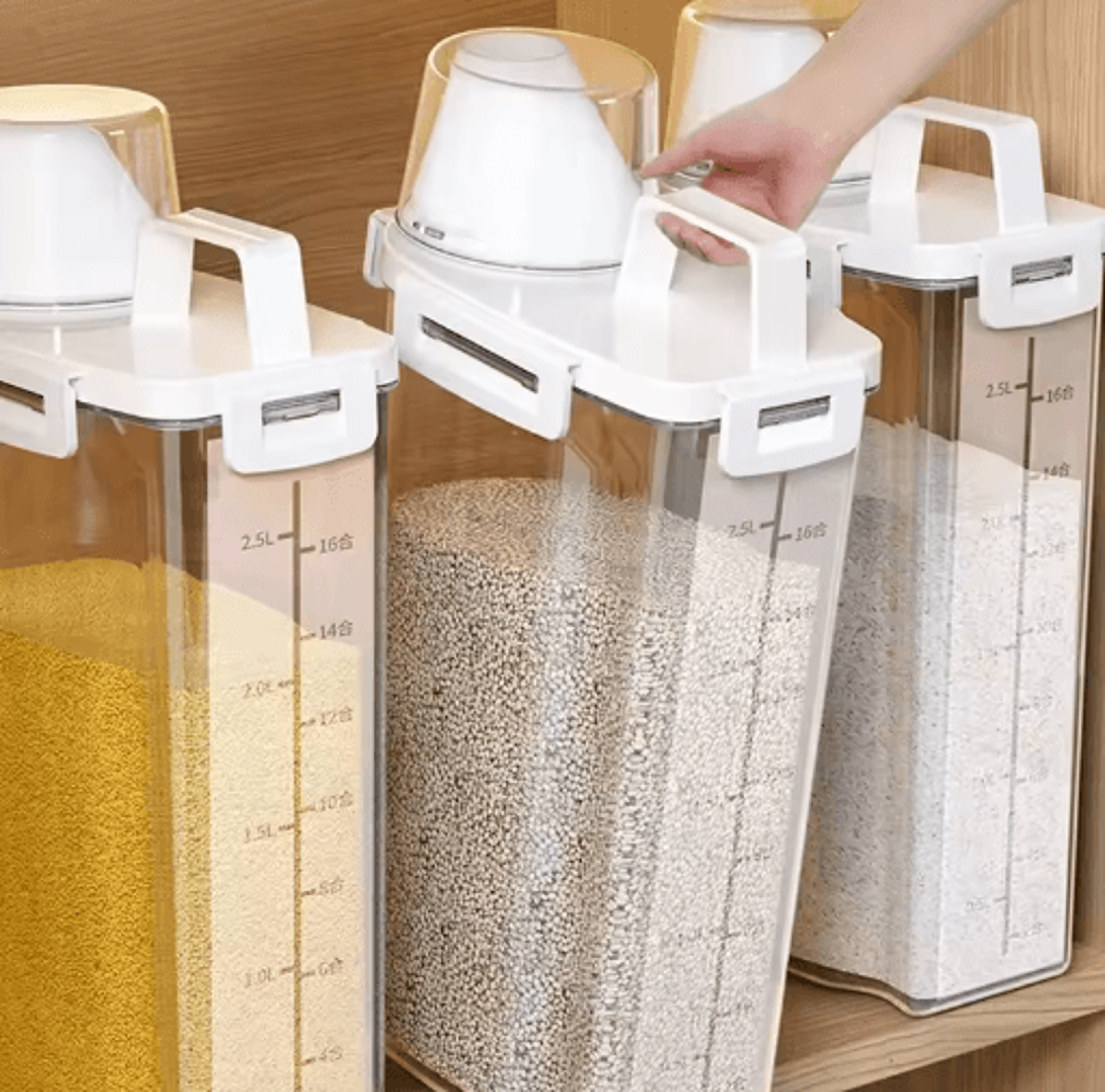 Transparent Airtight Grain Storage Jar Sealed Container For Rice Tea  Dry Foods 0