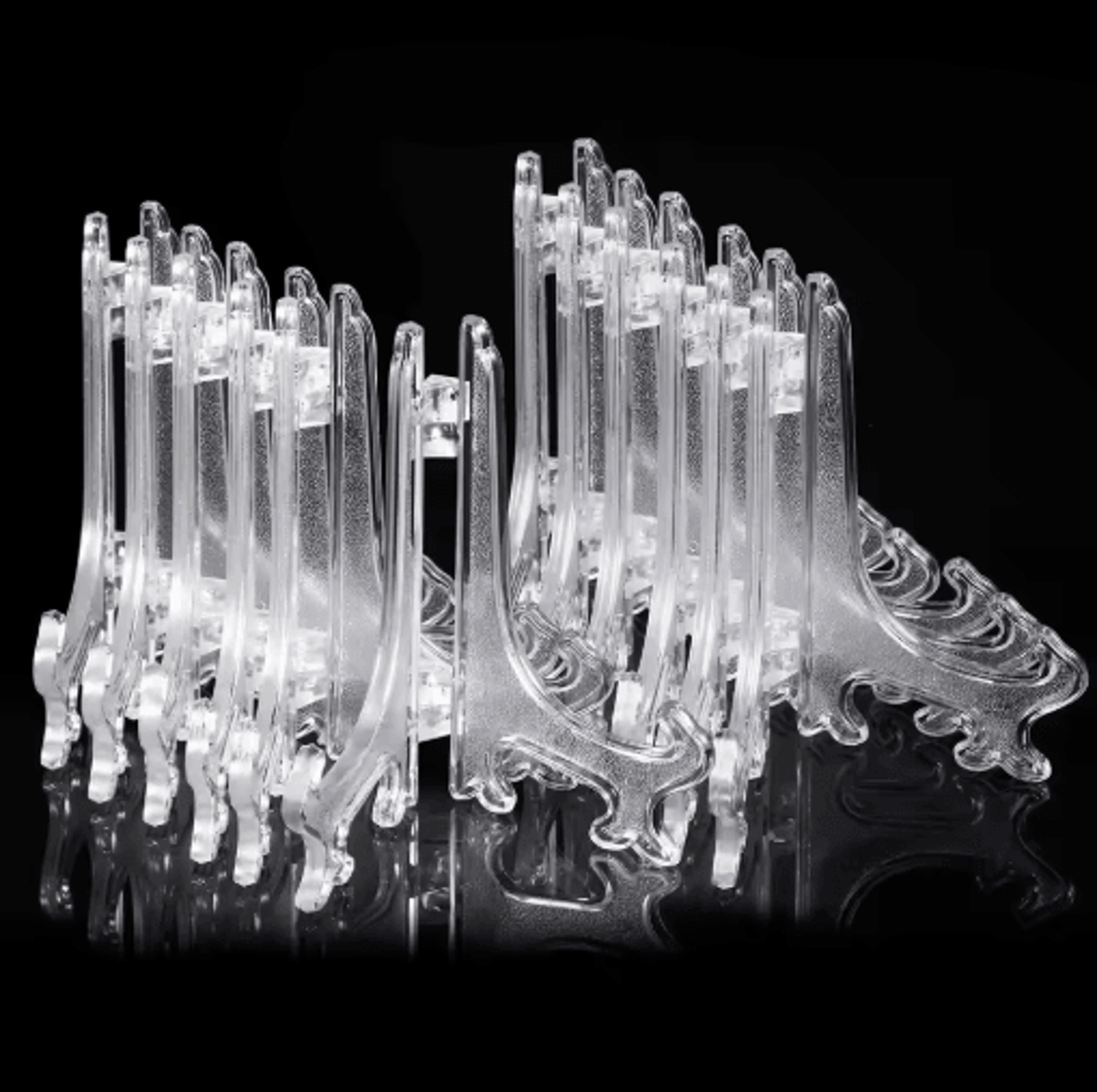 20Pack Clear Acrylic Display Easels Tabletop Plate Photo  Frame Display Stands 10