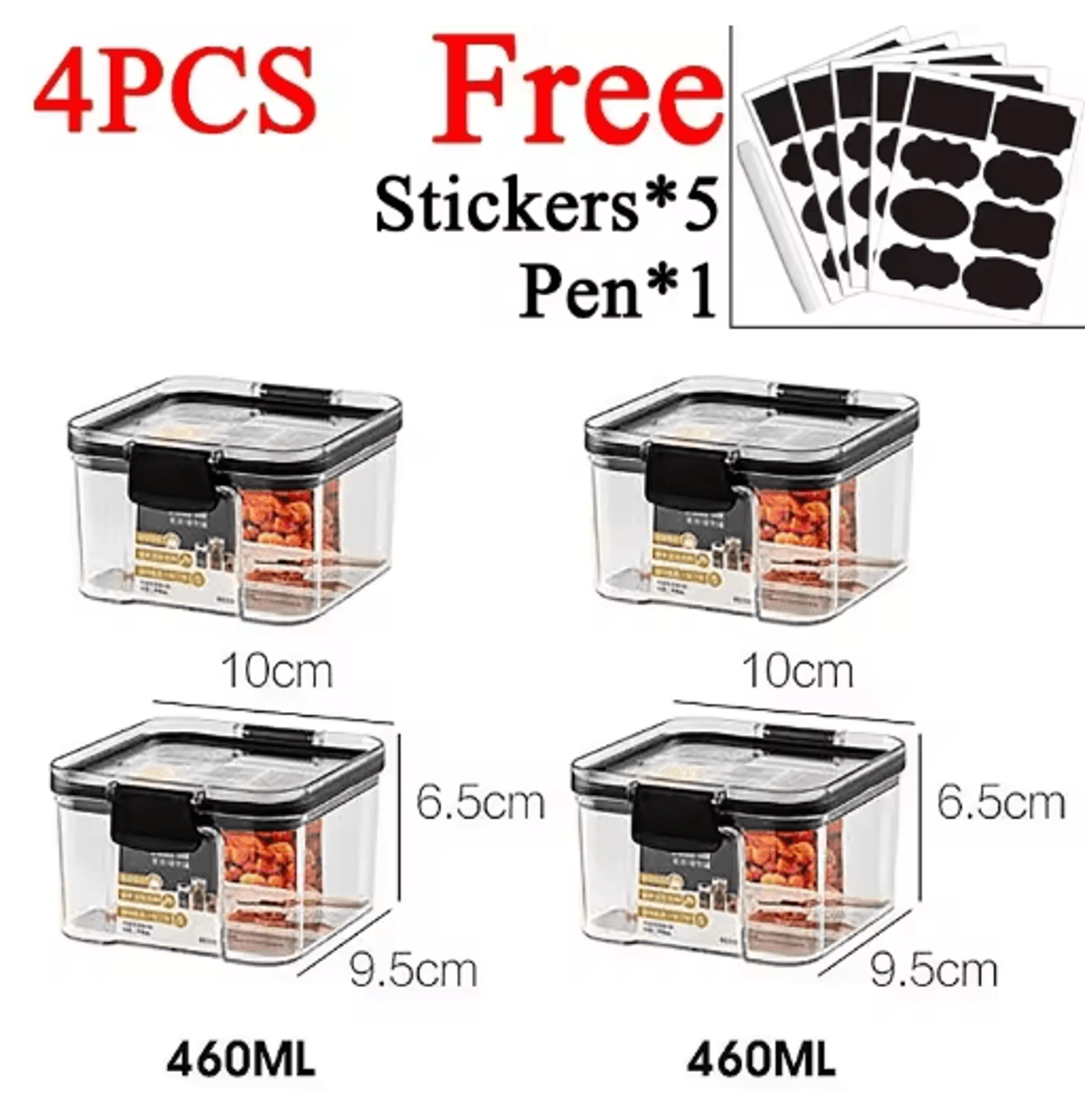 Stackable Airtight Food Storage Containers Set  Sealed Kitchen Storage Jars For Grains Tea  Dry Foo 17