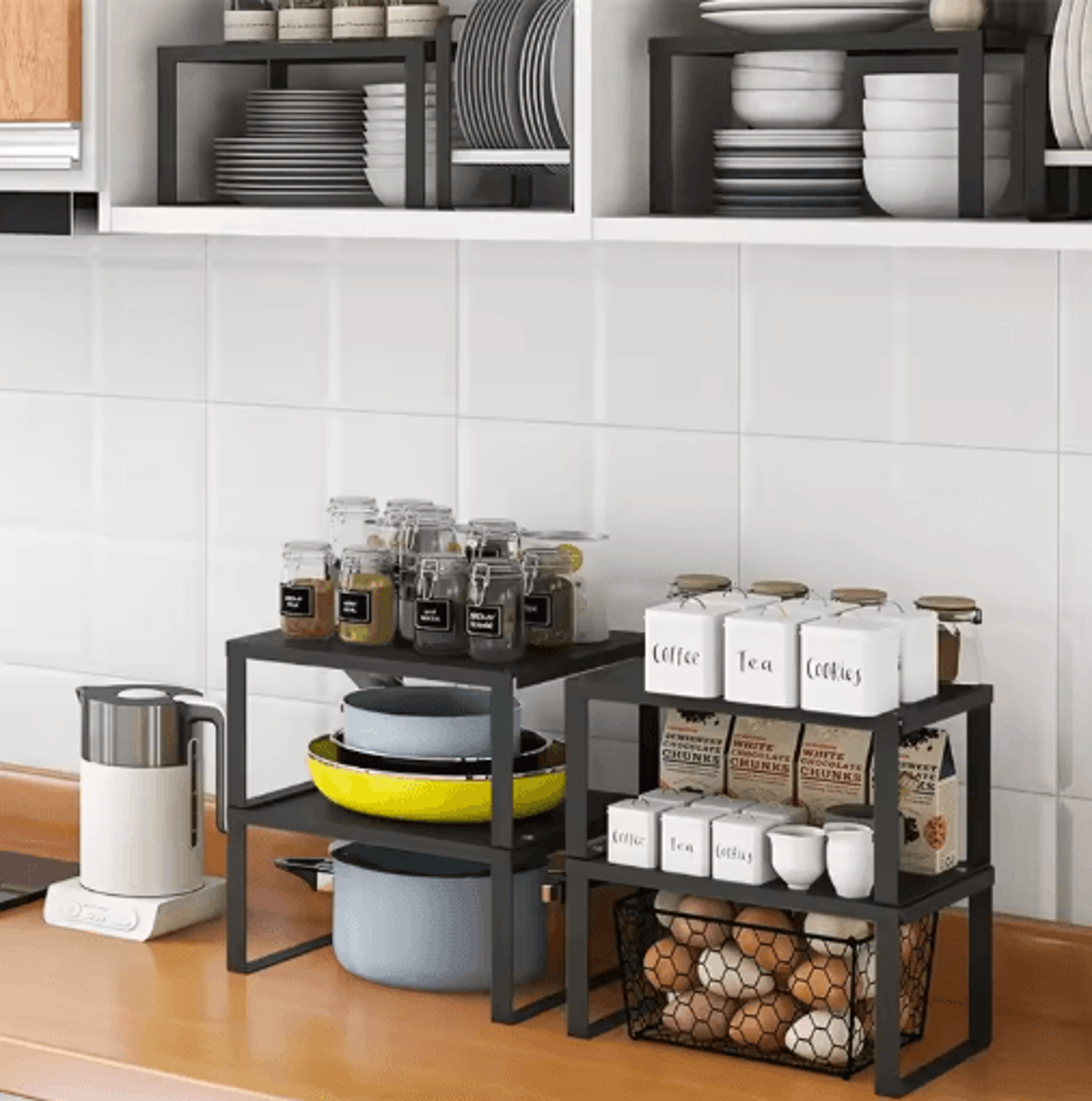 Metal Wall Mounted Spice Rack  SpaceSaving Kitchen  Bathroom Storage Shelf Organizer 11