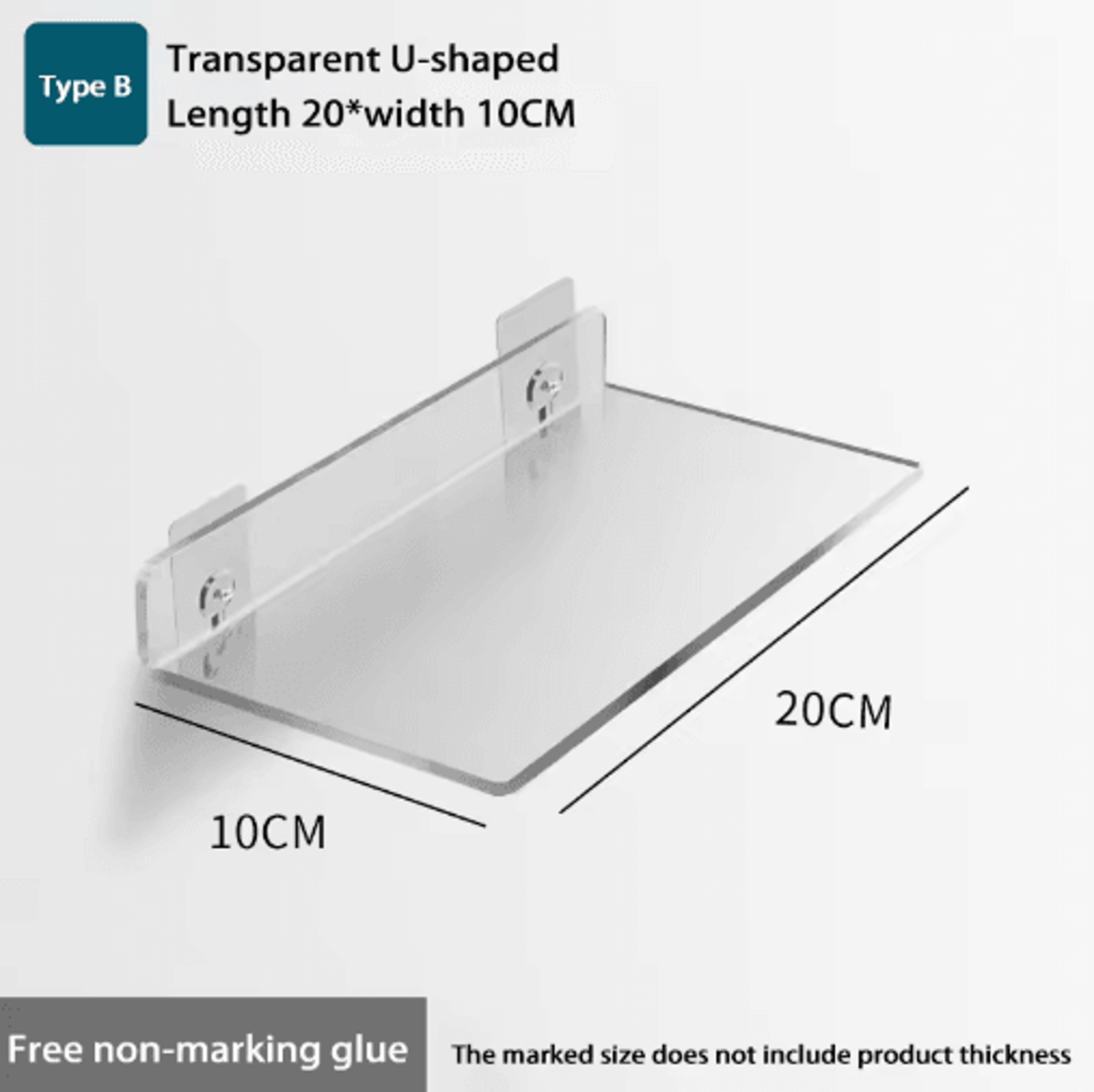 SelfAdhesive Wall Mounted Storage Shelf  Removable Bathroom  Kitchen Organizer Rack 11