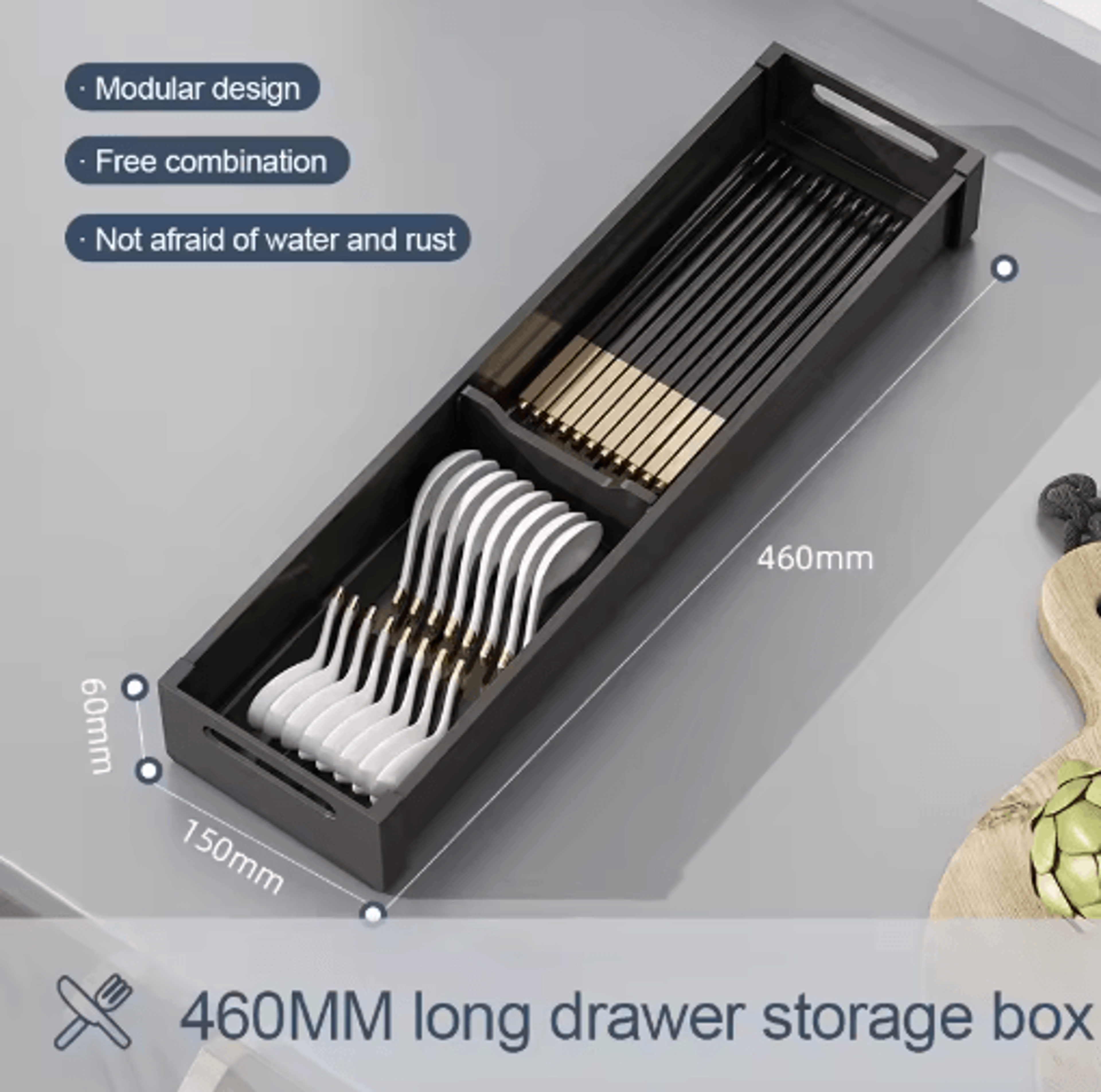 Adjustable Retractable Dish Drying Rack Under Cabinet Kitchen Dish Organizer With Spoon  Chopstick  8