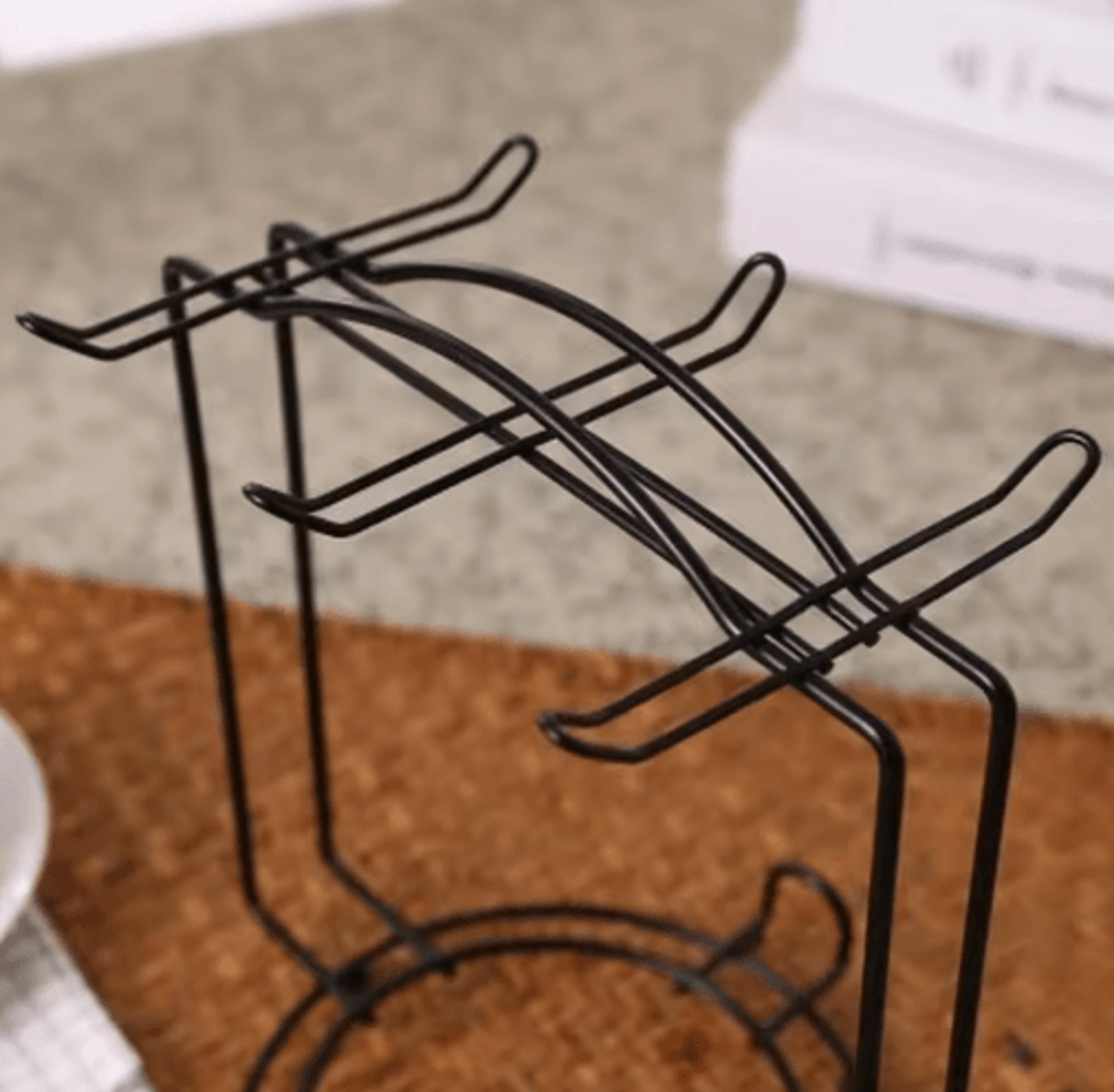 Coffee Cup Holder Hanging Rack  Iron Under Shelf Mug Organizer For Kitchen Counter  Cabinet 3
