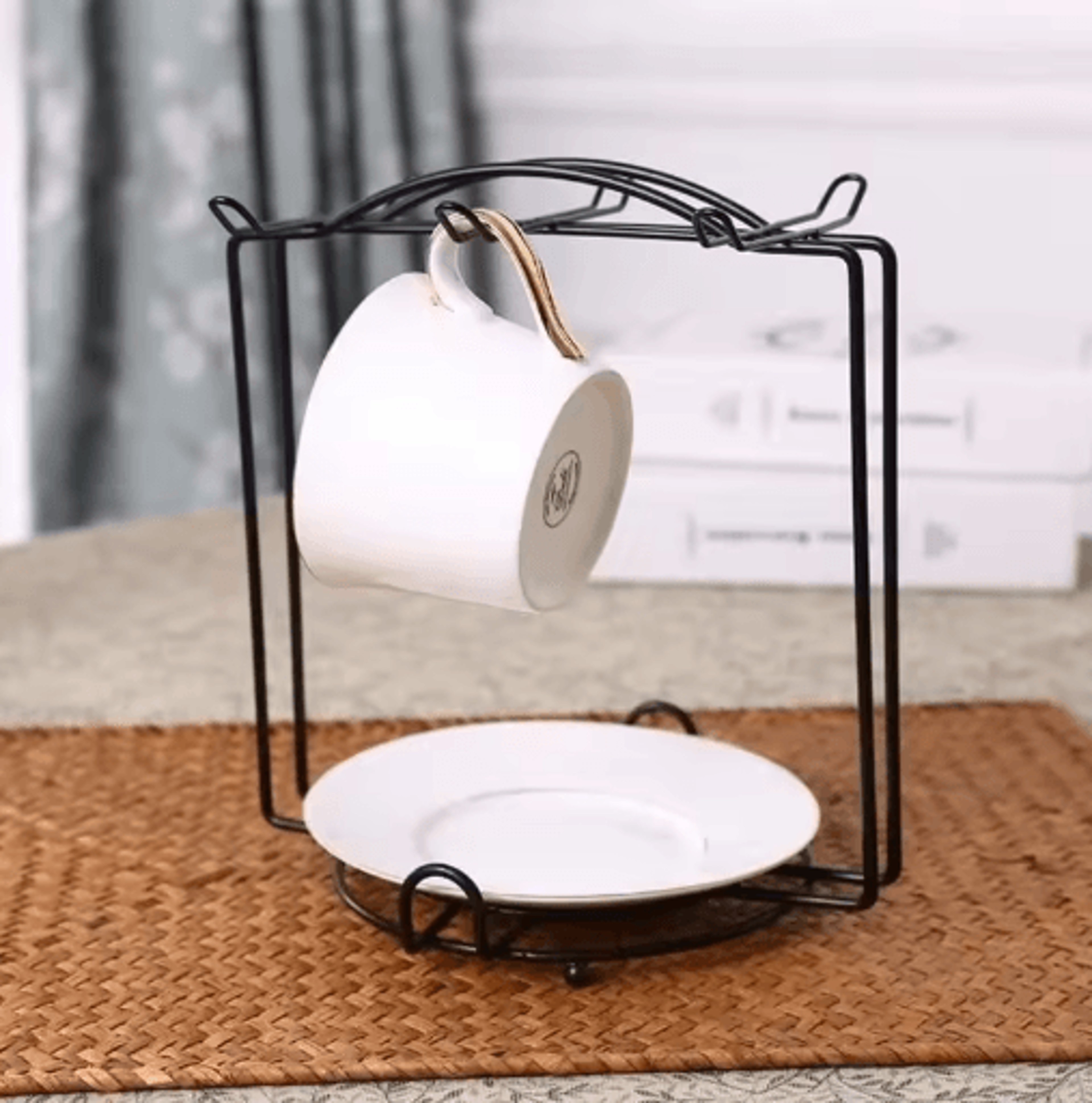 Coffee Cup Holder Hanging Rack  Iron Under Shelf Mug Organizer For Kitchen Counter  Cabinet 5