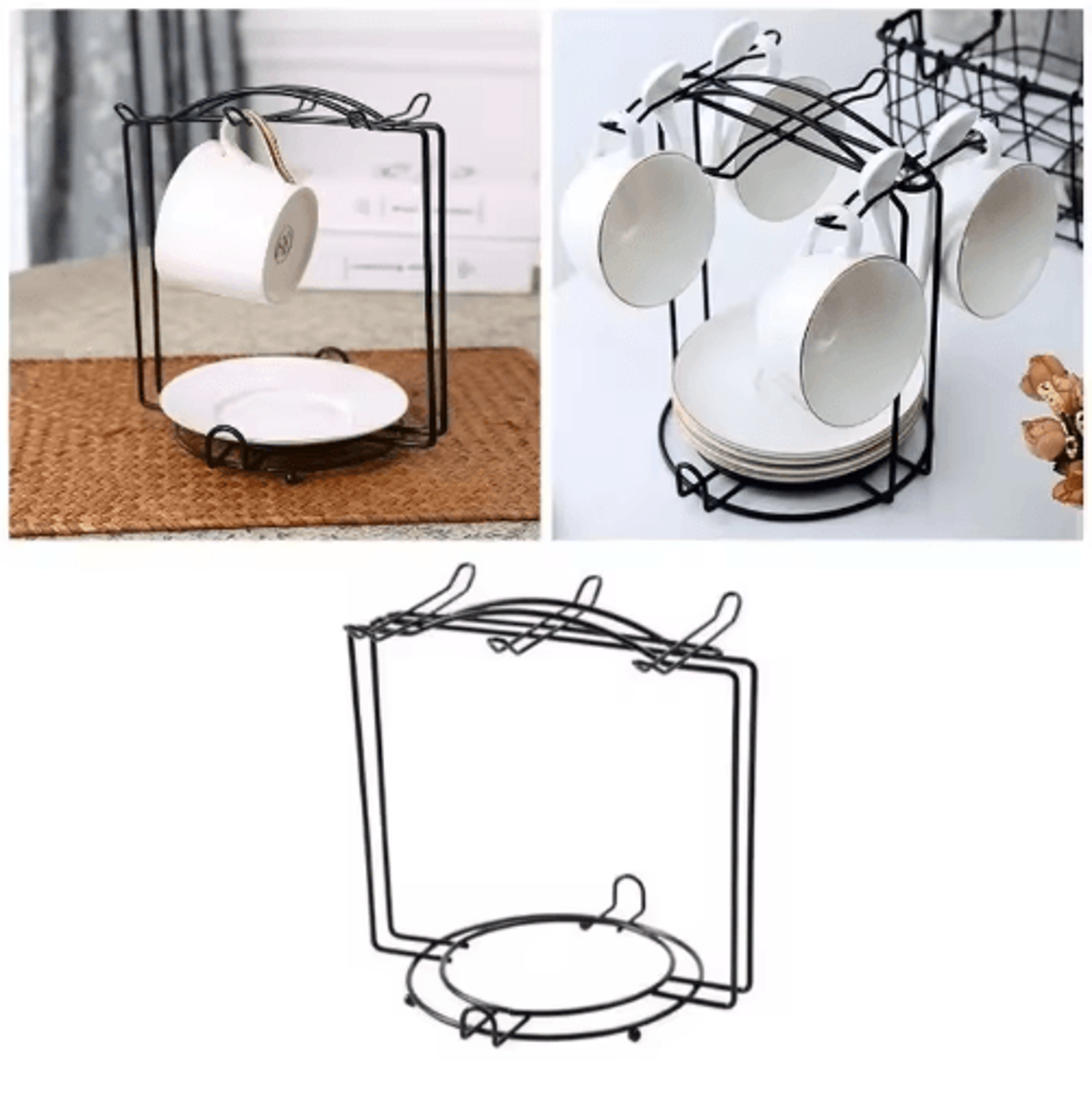 Coffee Cup Holder Hanging Rack  Iron Under Shelf Mug Organizer For Kitchen Counter  Cabinet 6