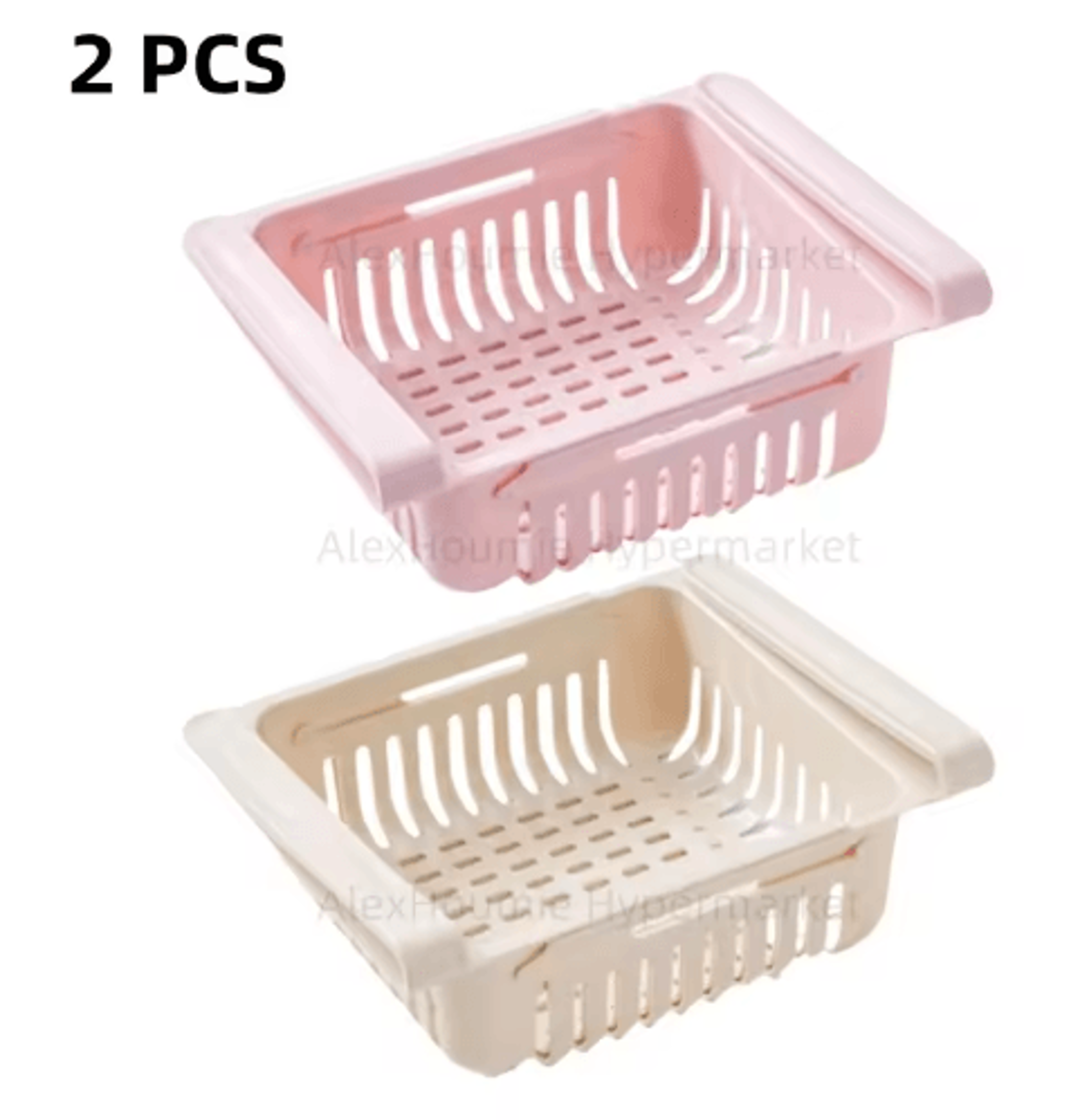 2Pack Retractable Refrigerator Hanging Drawer Organizer PullOut Fridge Storage Boxes With Sliding S 1