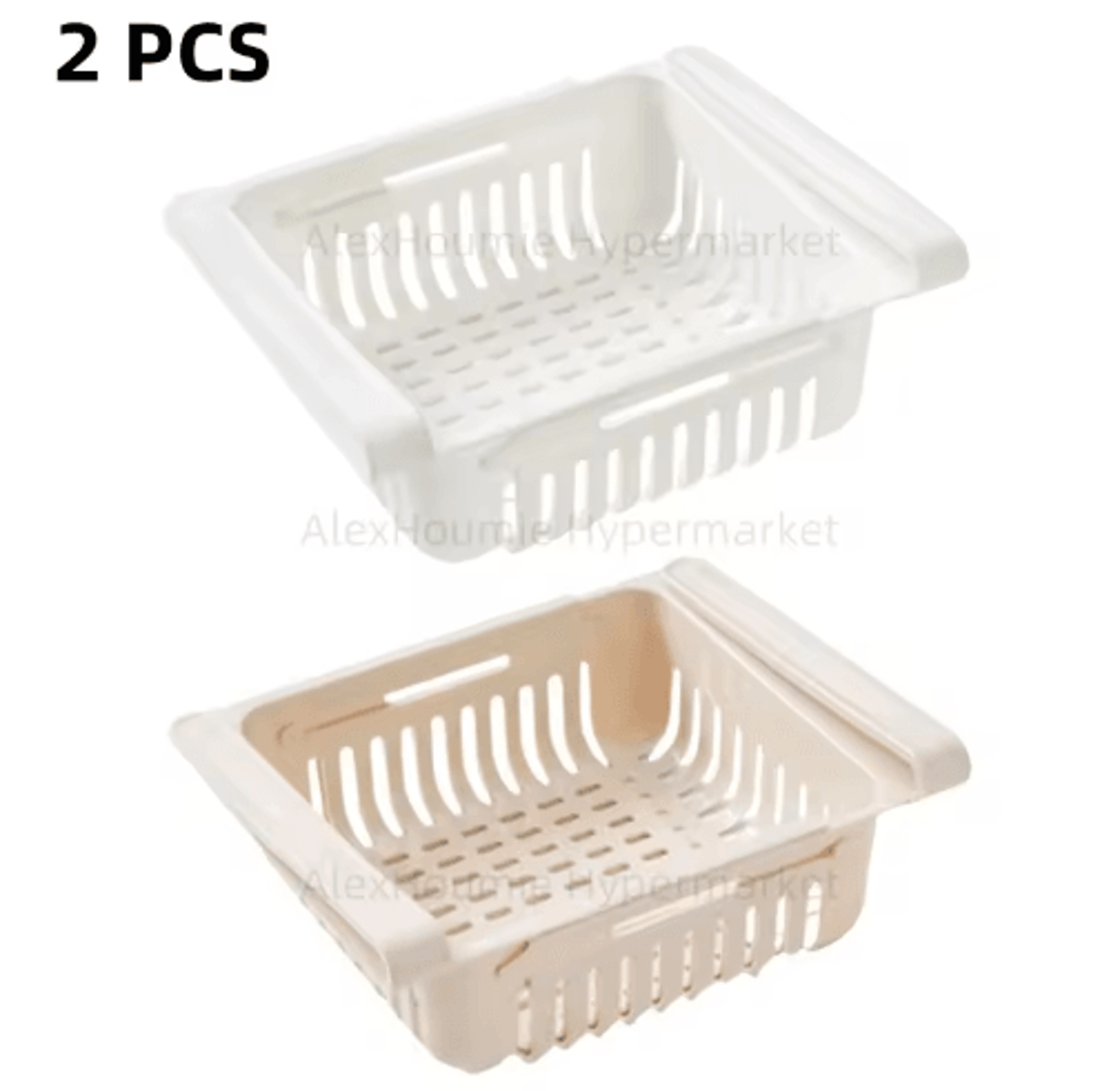 2Pack Retractable Refrigerator Hanging Drawer Organizer PullOut Fridge Storage Boxes With Sliding S 3
