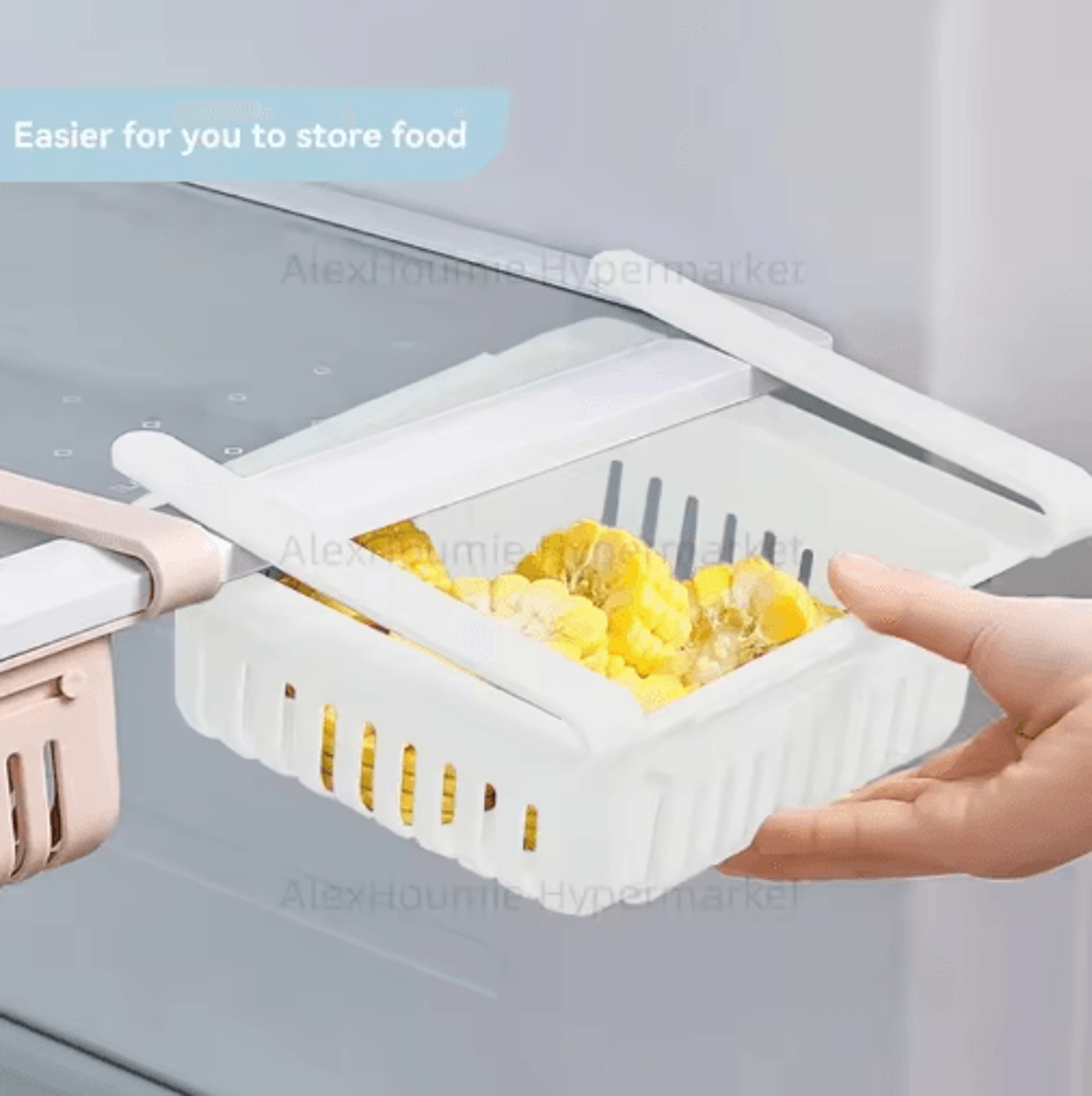 2Pack Retractable Refrigerator Hanging Drawer Organizer PullOut Fridge Storage Boxes With Sliding S 13
