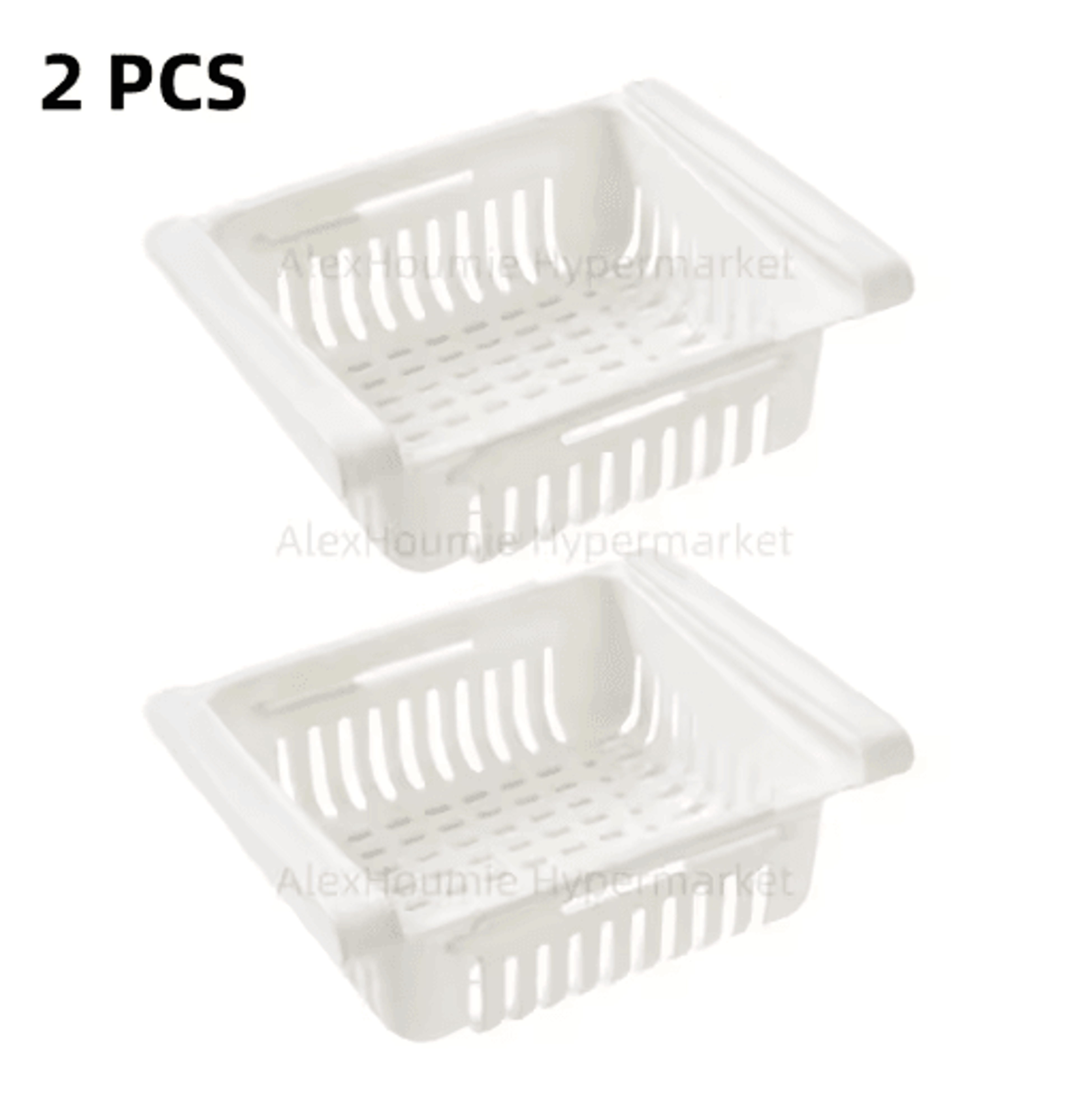 2Pack Retractable Refrigerator Hanging Drawer Organizer PullOut Fridge Storage Boxes With Sliding S 15