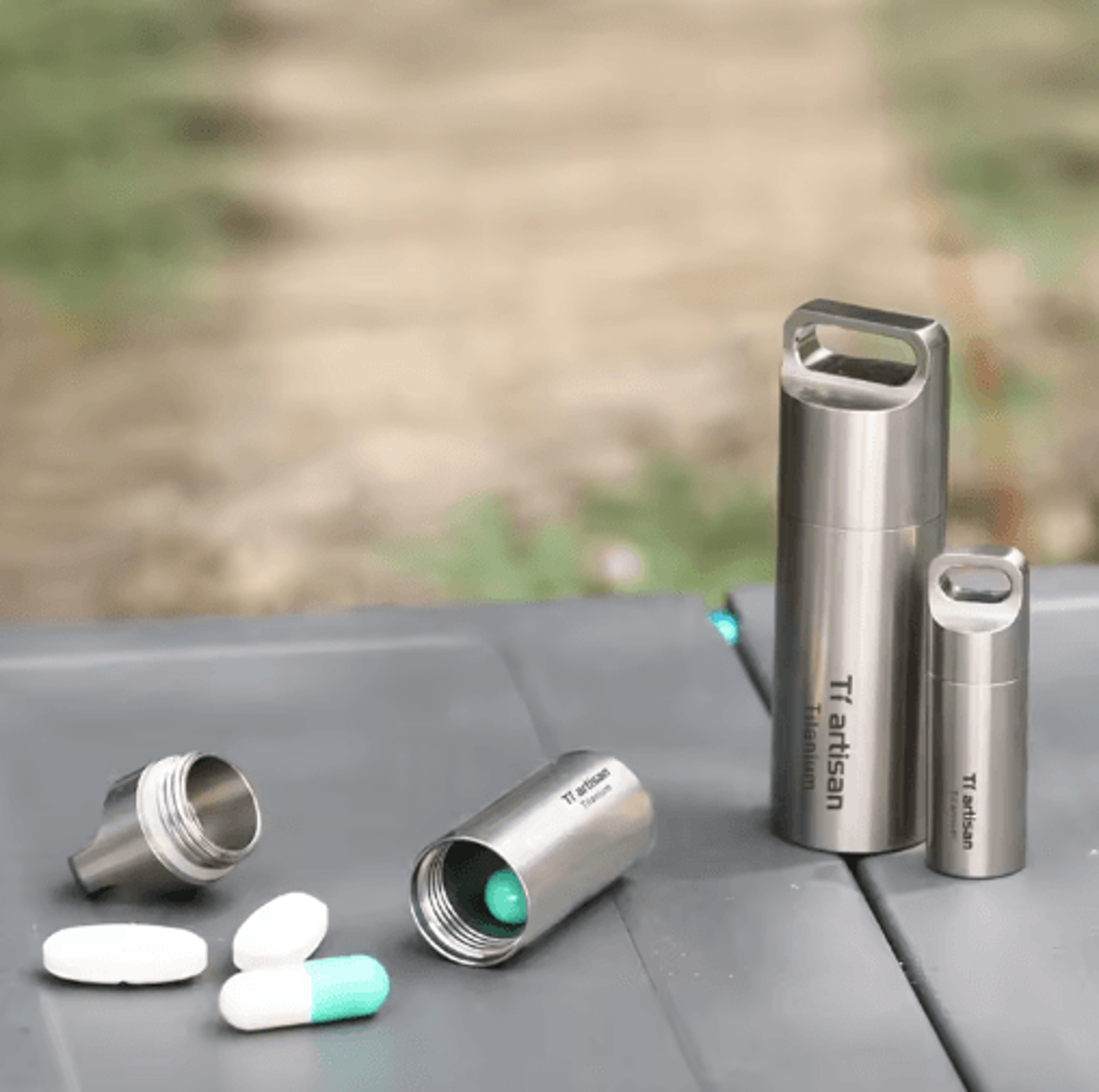 Tiartisan Pure Titanium Waterproof Pill Case  EDC Capsule Storage Keychain For Medication  Small Es 4