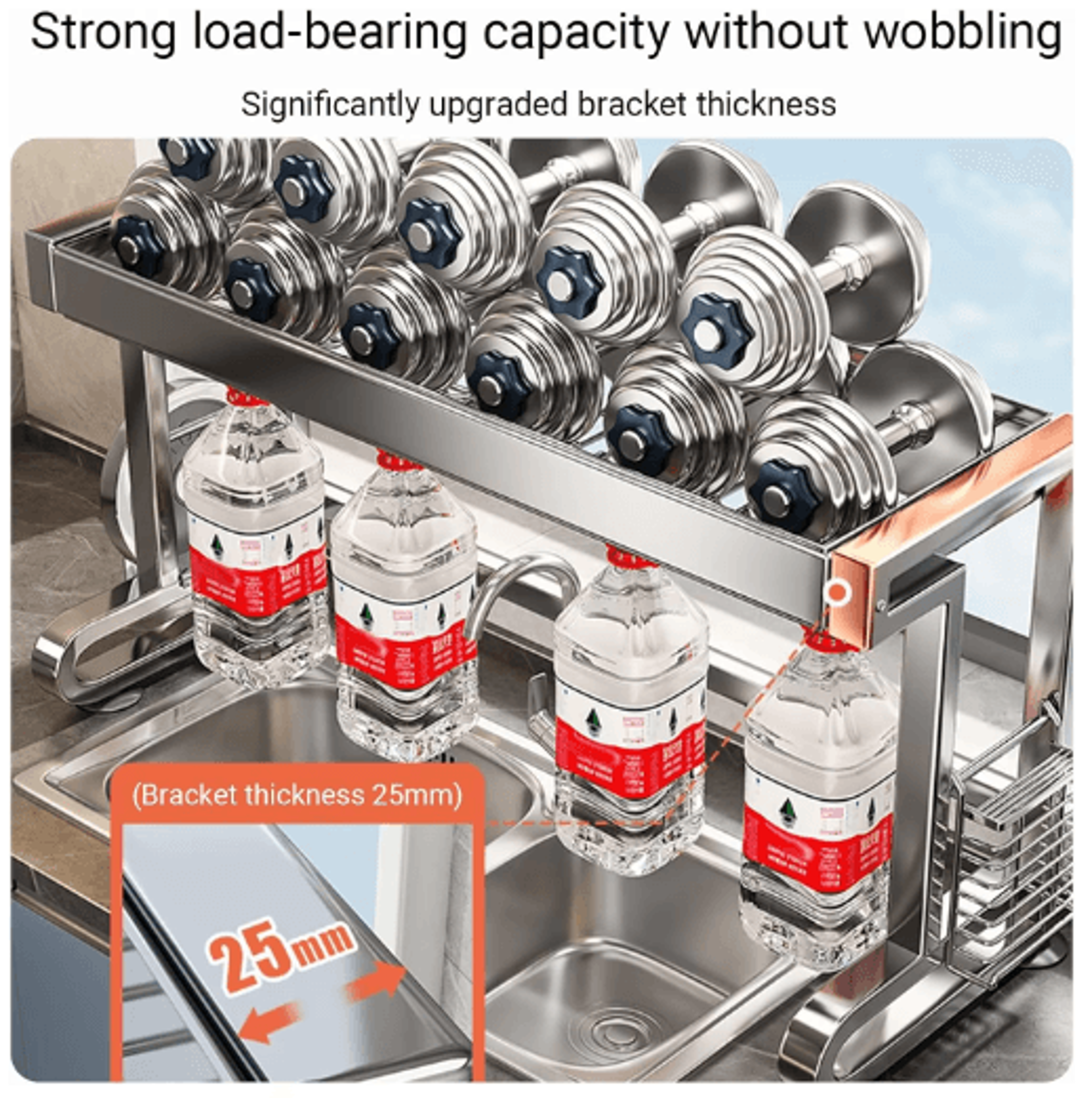 304 Stainless Steel Kitchen Sink Rack  MultiFunctional Dish Drainer  Sink Organizer 8