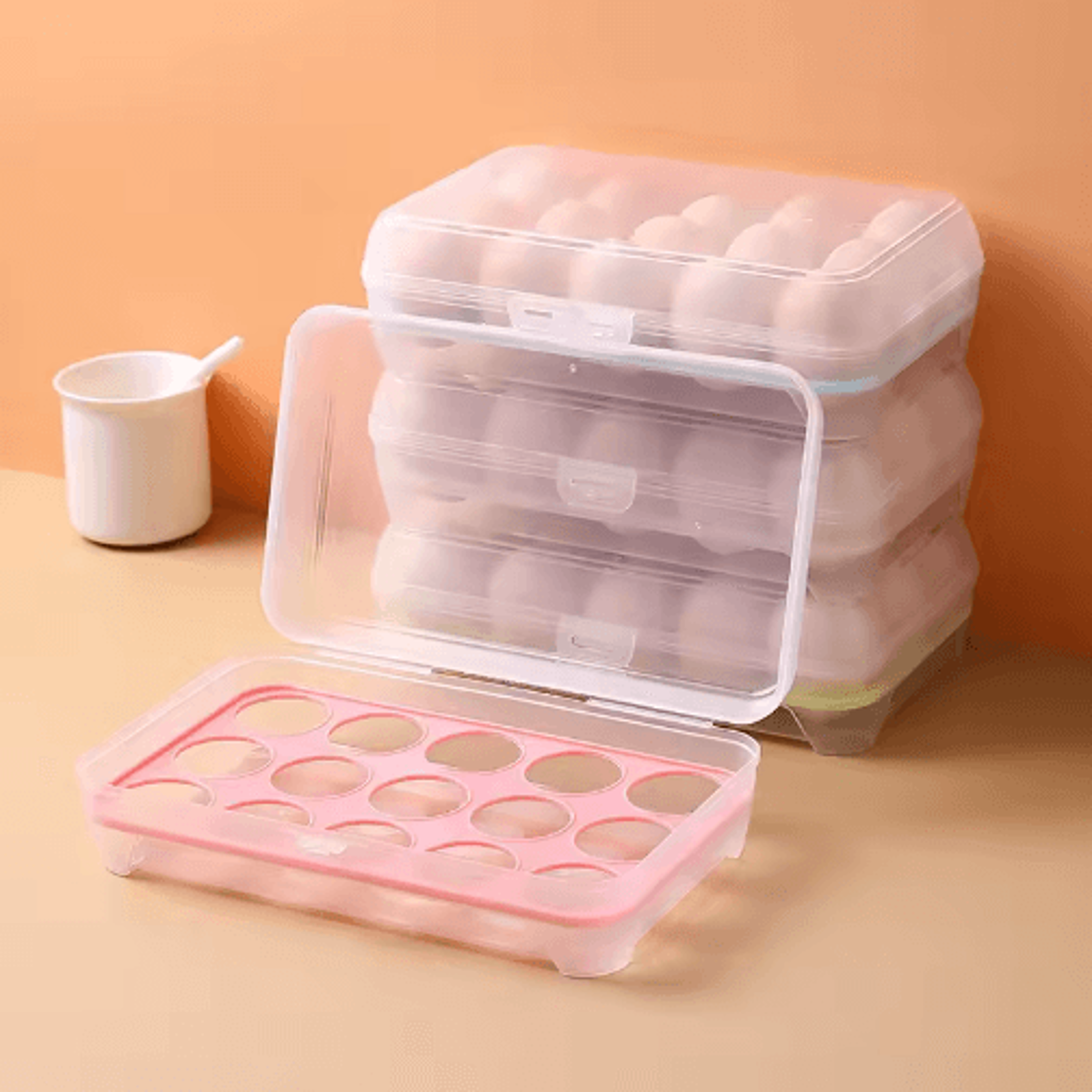 15Grid Egg Storage Box  Portable Refrigerator Egg Organizer  Preservation Container 7