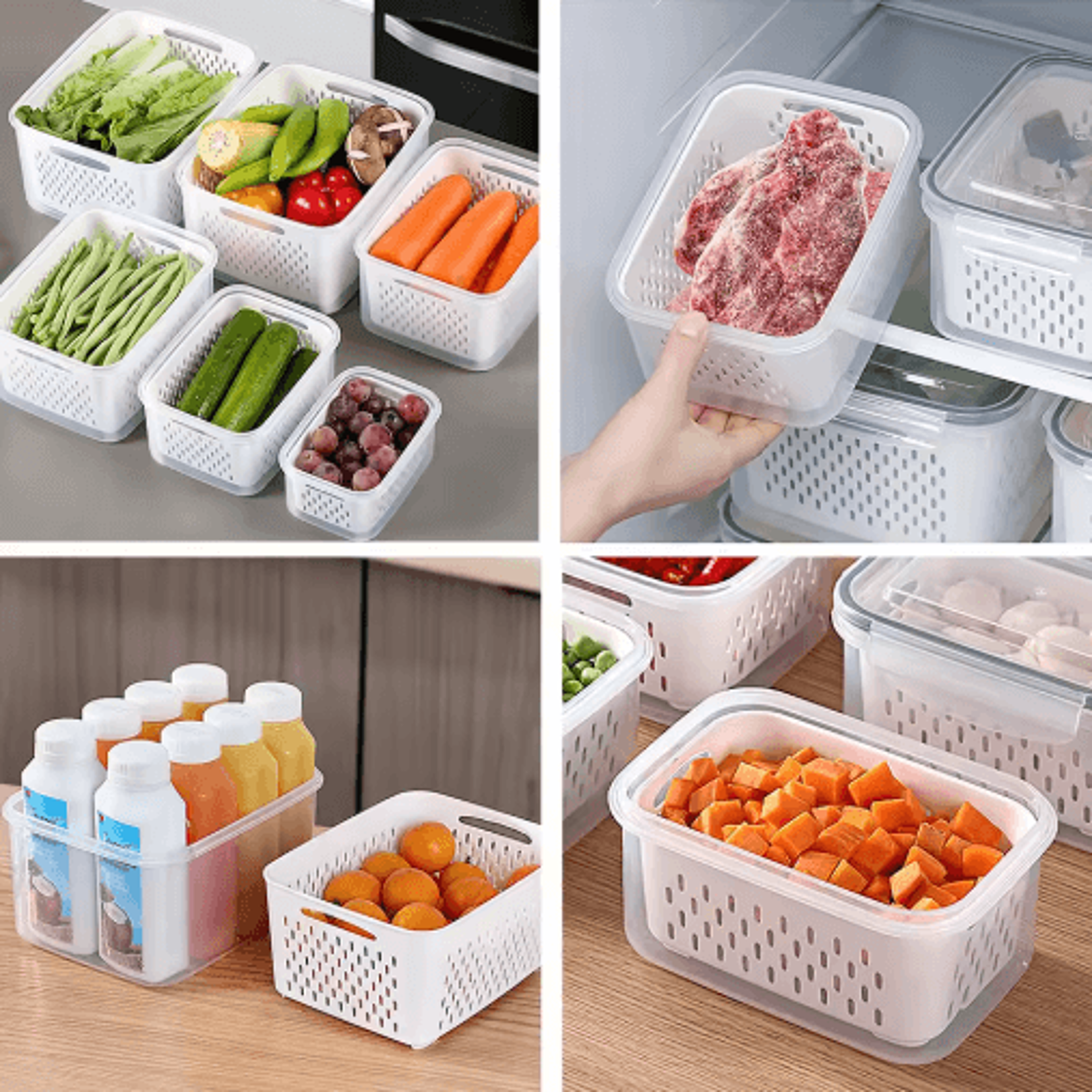 Fruit Storage Container For Fridge With Removable Colander  Airtight Produce Keeper  Fresh Food Org 4