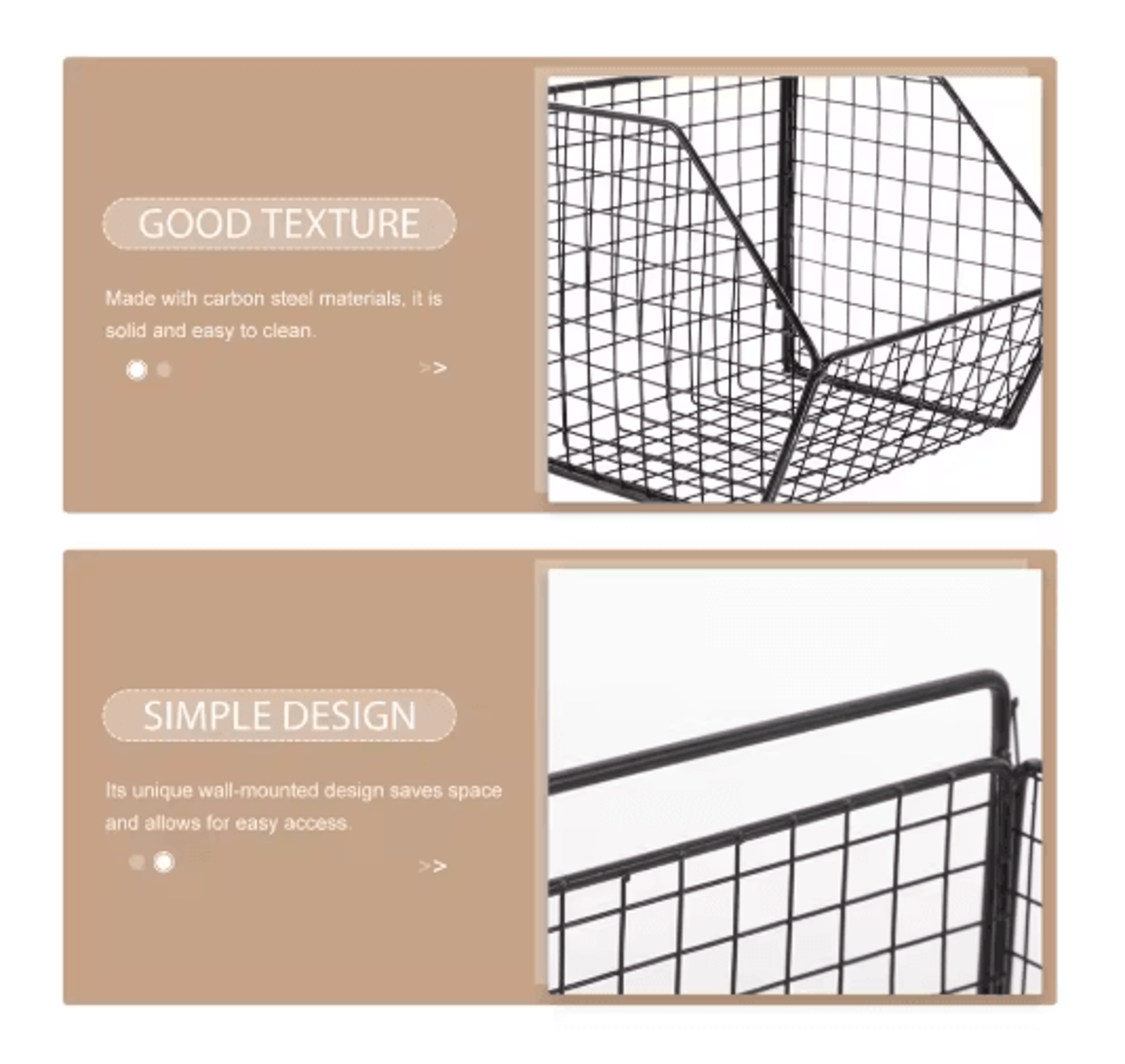 Wall Mounted DoubleLayer Metal Storage Basket  Carbon Steel Kitchen  Vegetable Organizer Rack 3