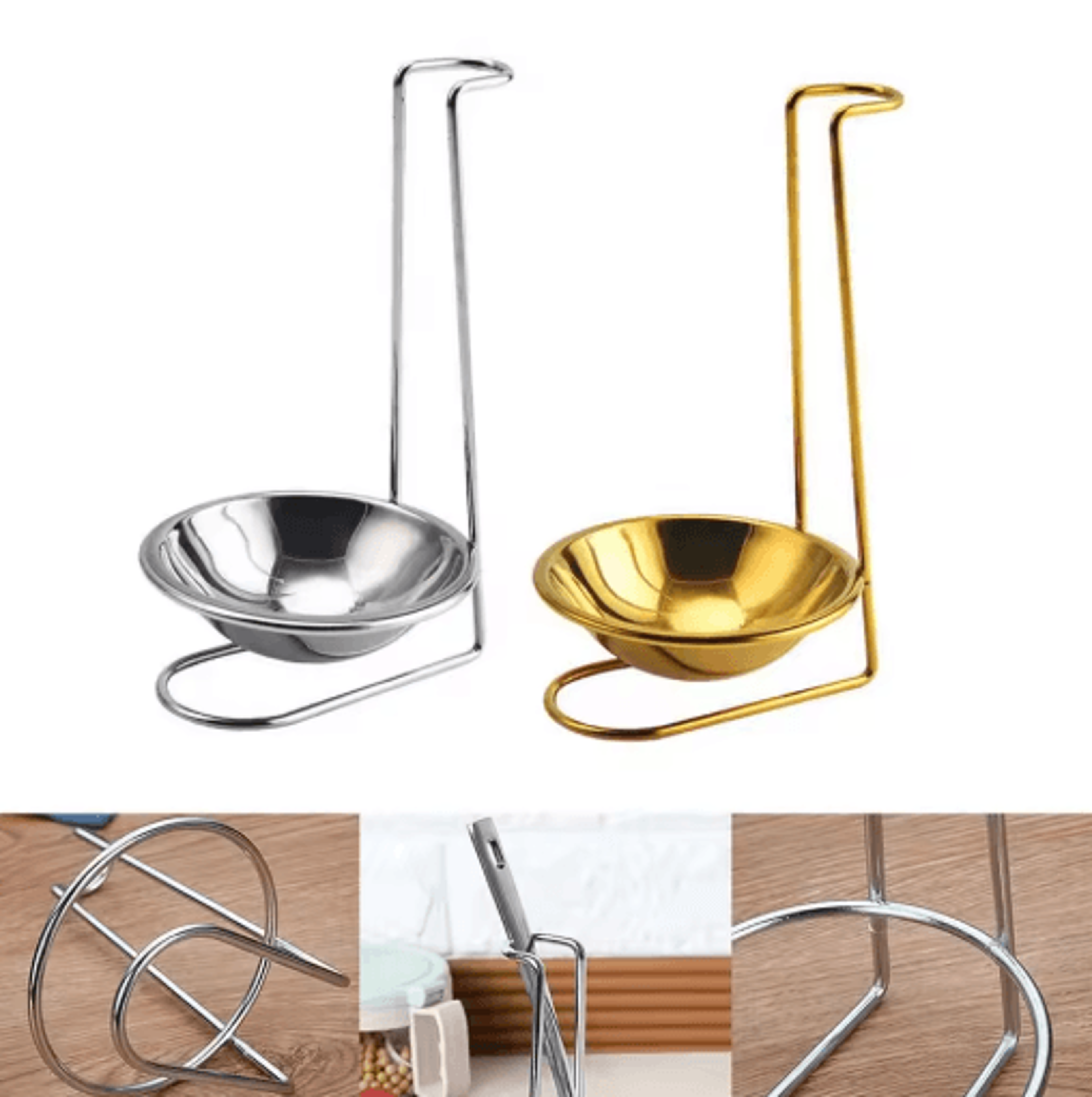 Vertical Ladle  Spoon Rest Stand  SingleDouble Kitchen Utensil Holder For Countertops 8