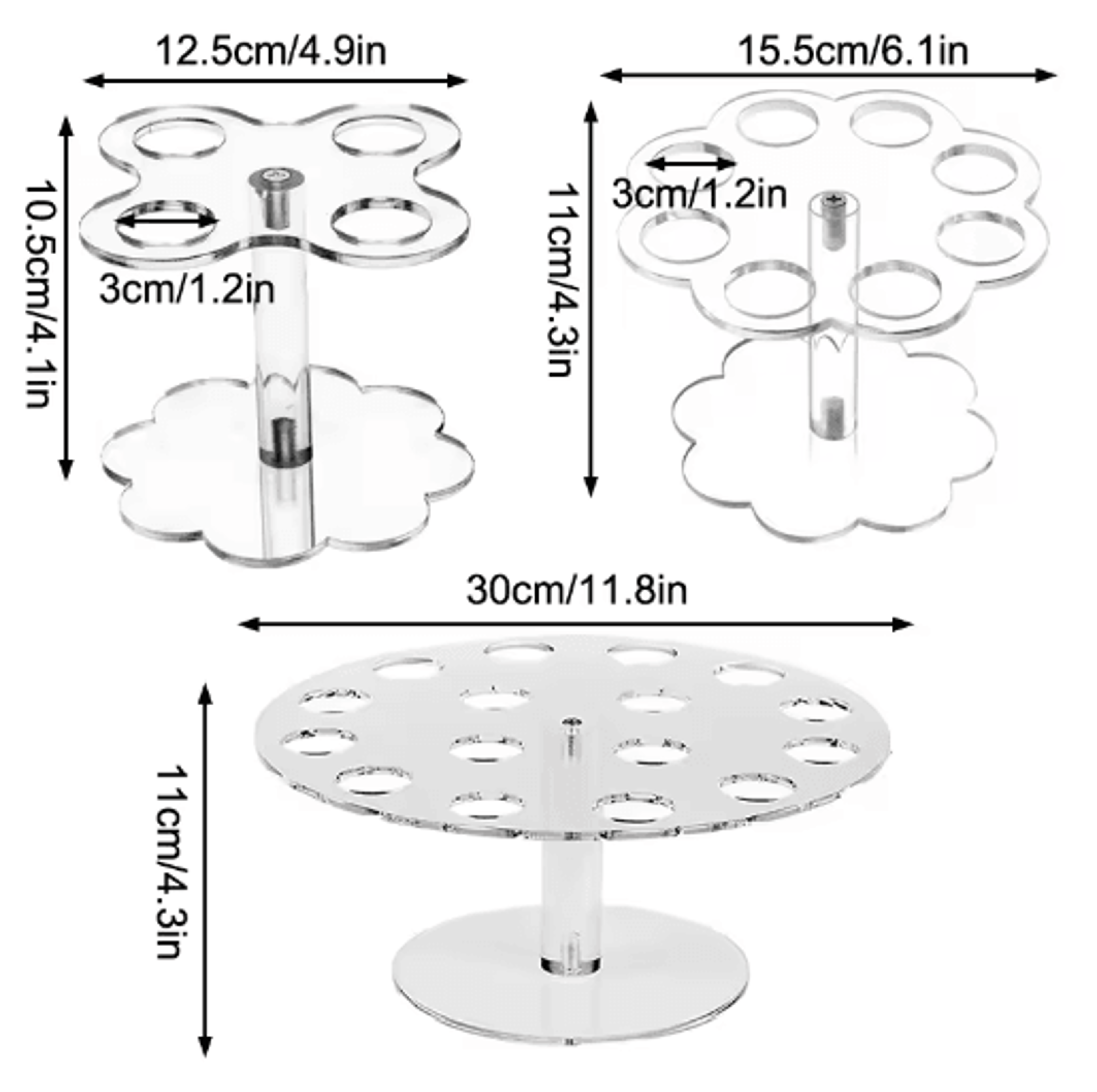 Acrylic Ice Cream Cone Stand Transparent Dessert Display Rack With 4616 Holes For Parties  Events 4