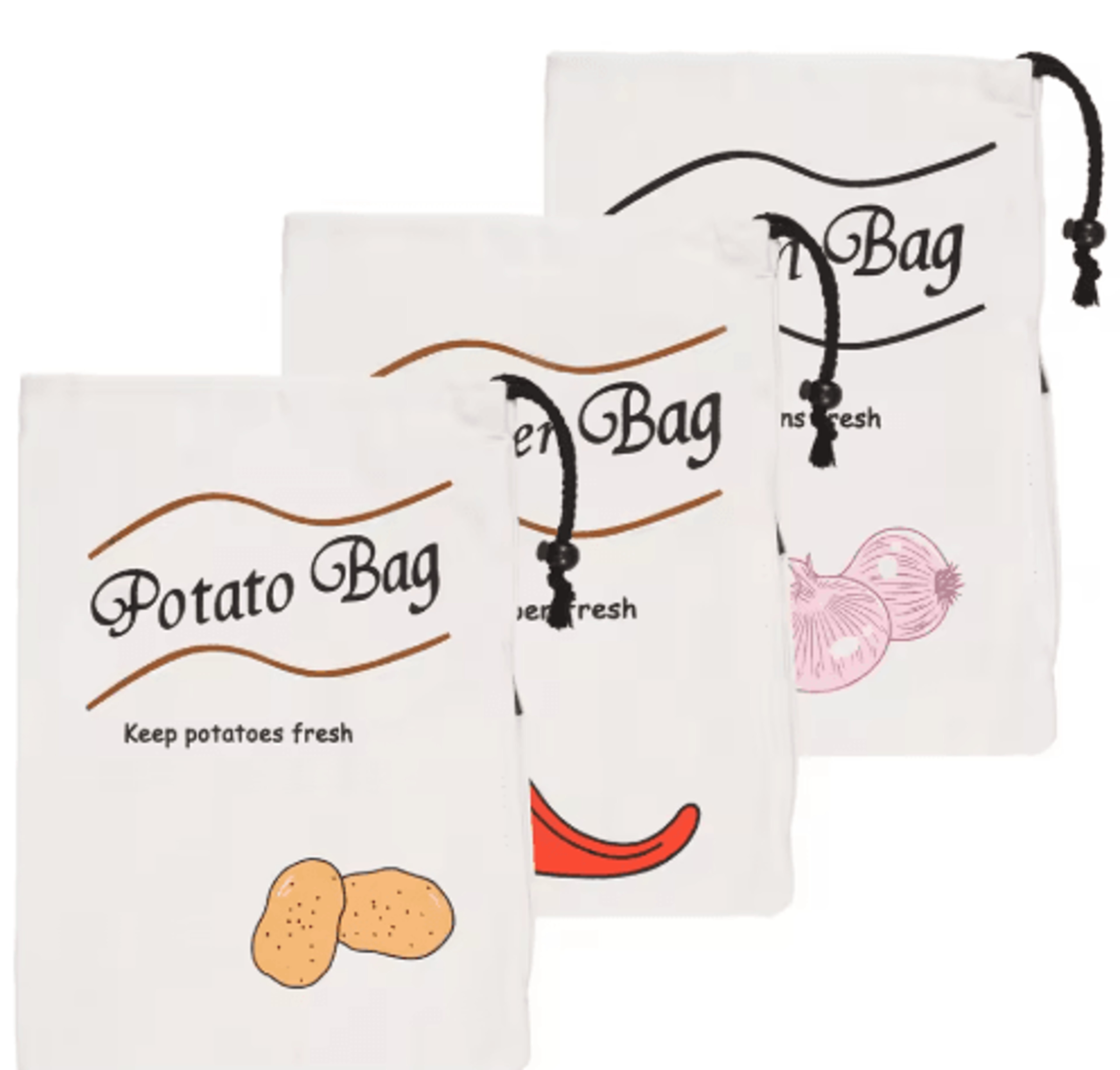 Reusable Potato  Onion Storage Bags With Bidirectional Drawstring  Vegetable Storage Sacks 23PCS 1