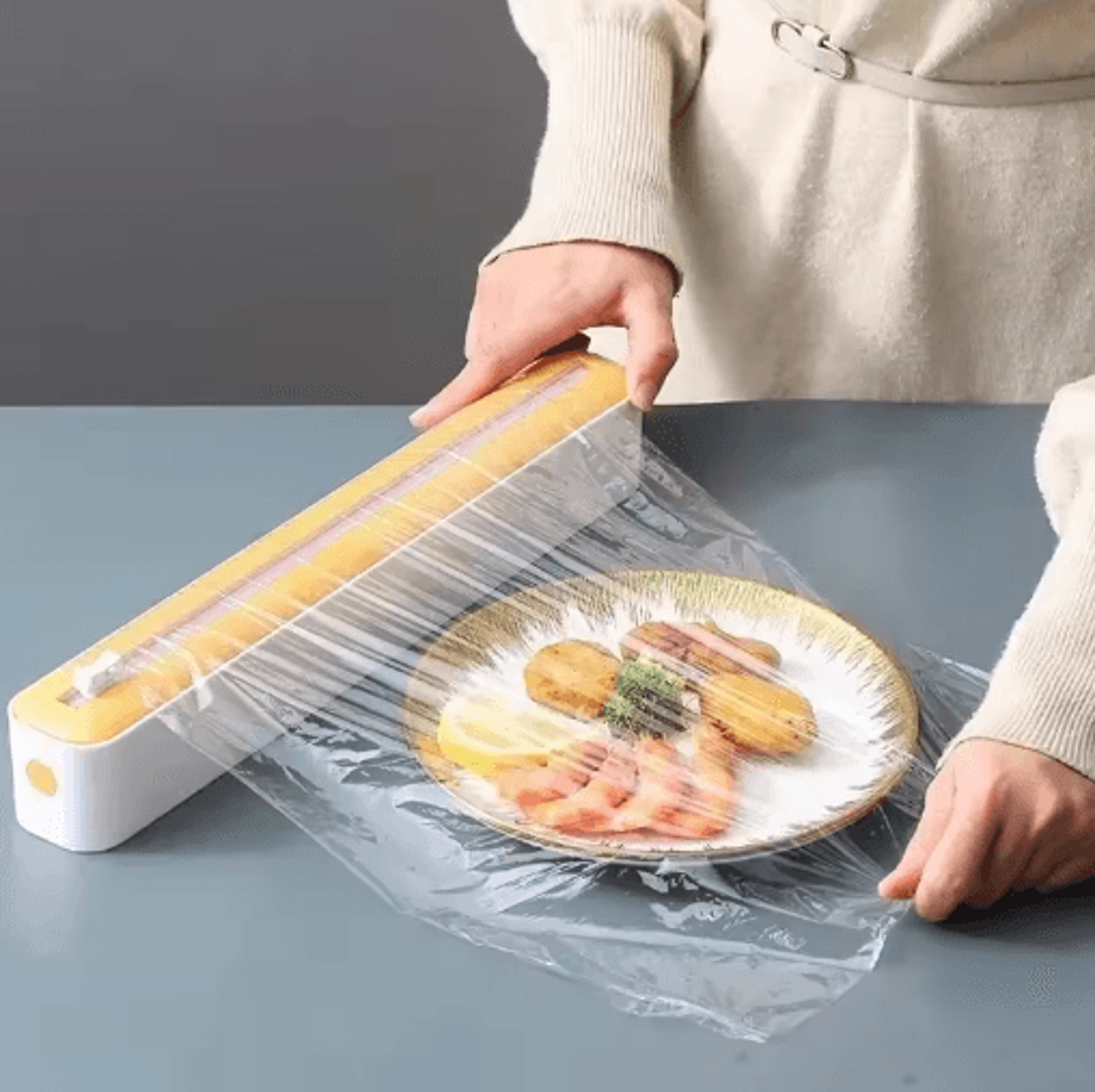 Kitchen Cling Film Cutter  Plastic Wrap Dispenser  SuctionMount Food Wrap Cutting Box 7