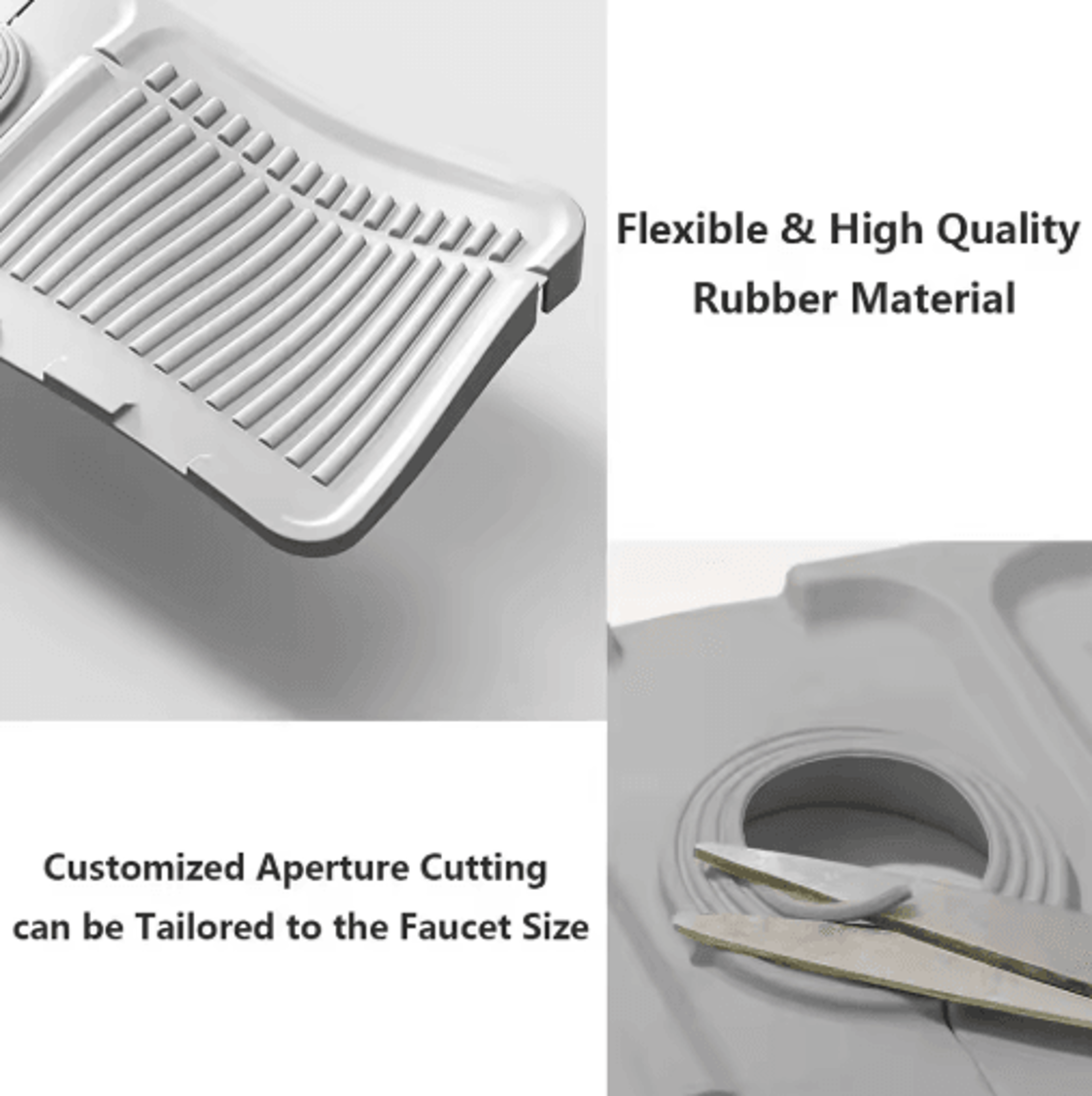 Silicone Faucet Mat  FastDrying Sink Splash Guard  Countertop Draining Tray 6