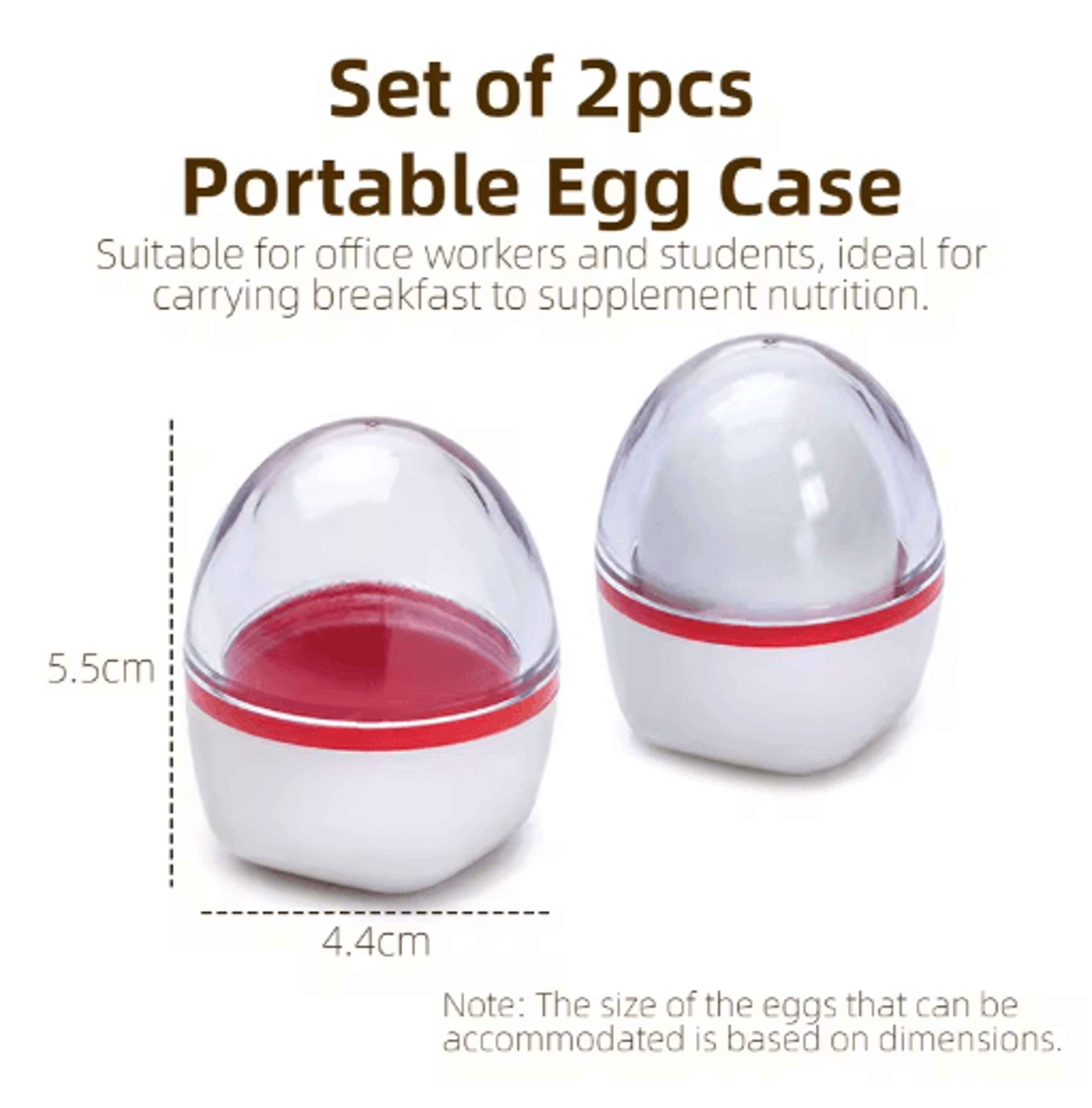 Joie Portable Egg Holder Set 2Piece Shockproof Egg Storage Container For Camping School  Travel 4