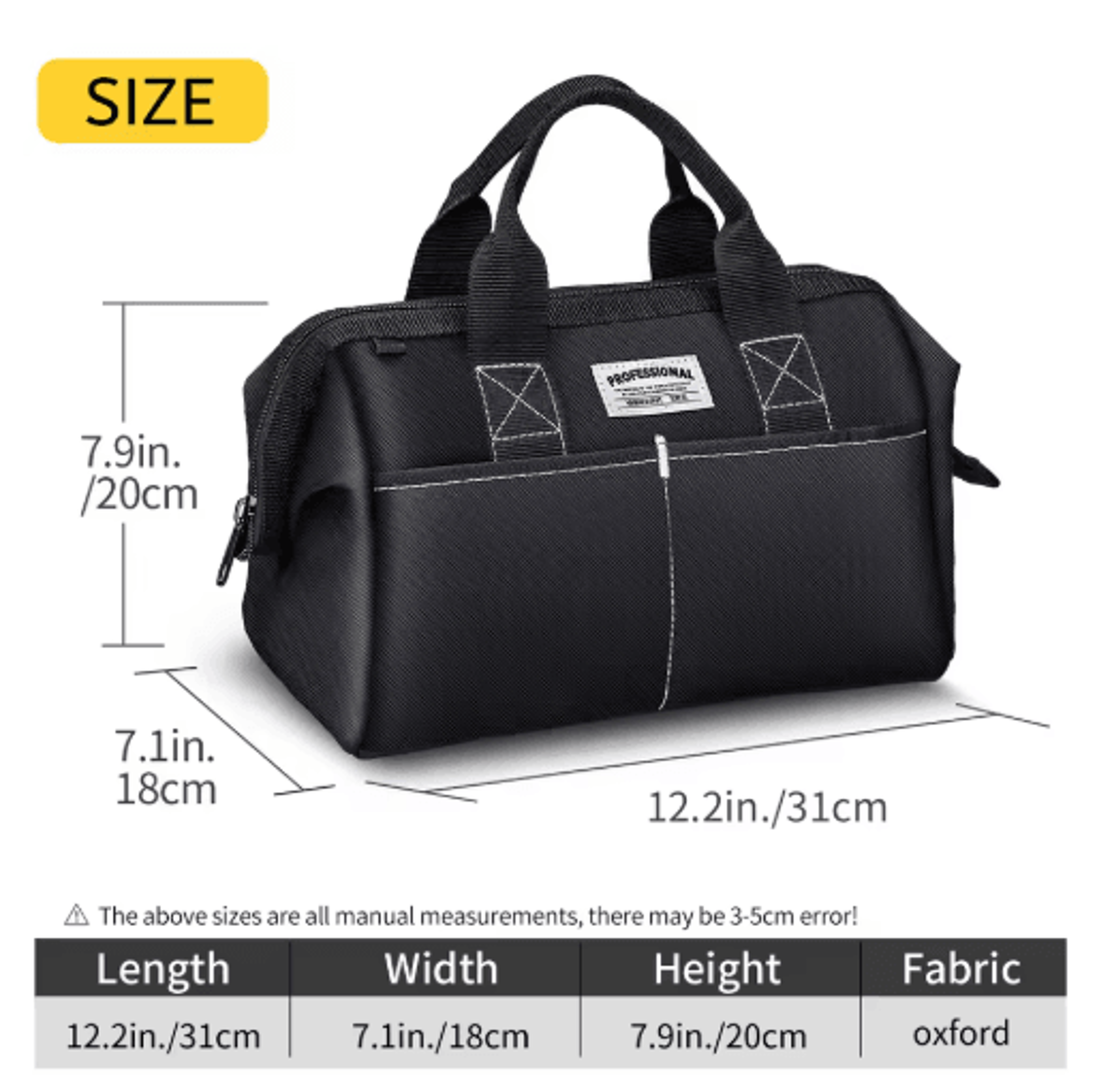 12Inch Wide Mouth Tool Bag  Portable Tool Organizer With Sturdy Base For Home  Professional Use 6