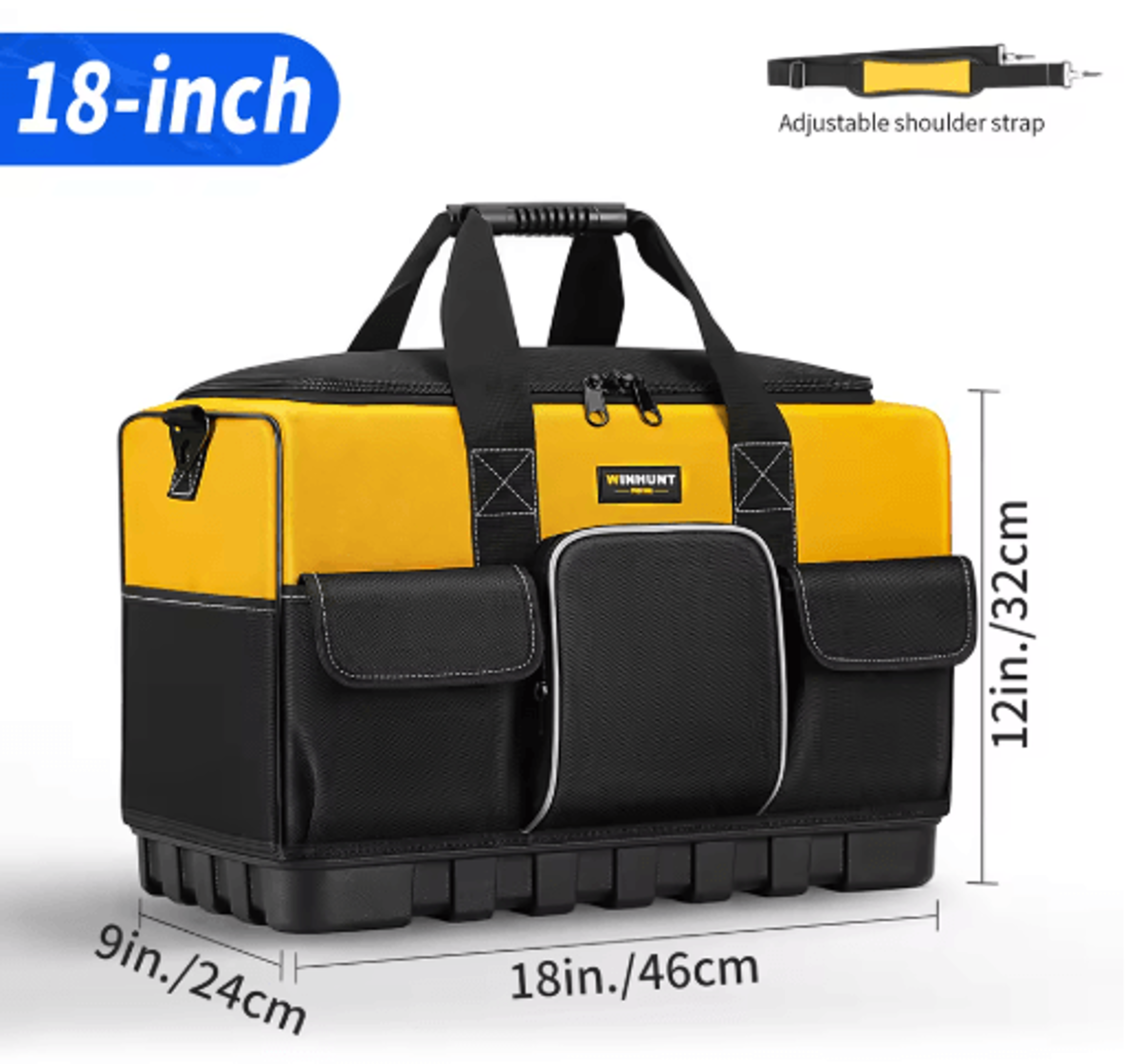 Heavy Duty Electrician Tool Bag With Hard Bottom  16Pocket Tool Organizer For Mechanics  HVAC Profe 2