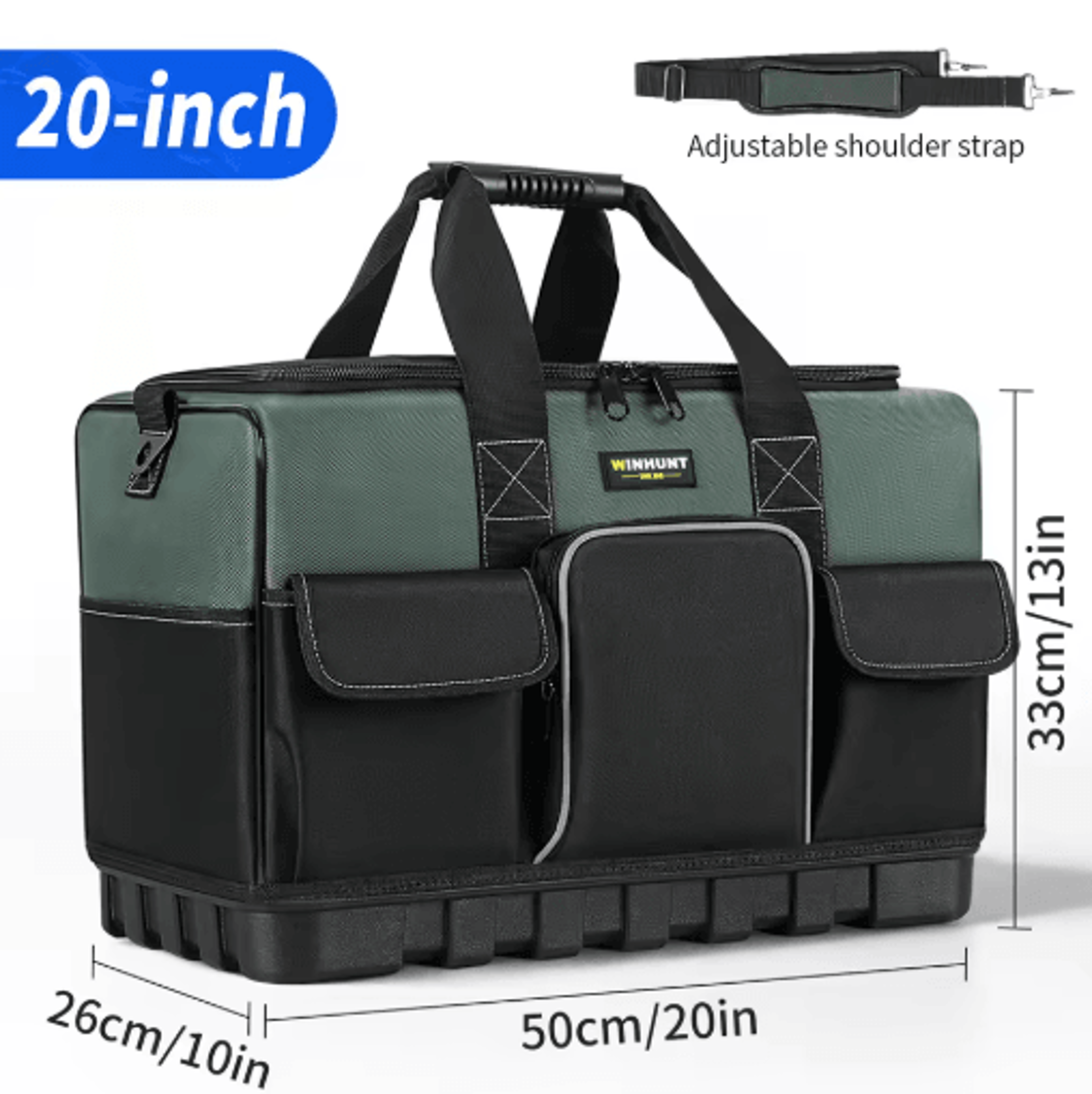 Heavy Duty Electrician Tool Bag With Hard Bottom  16Pocket Tool Organizer For Mechanics  HVAC Profe 3