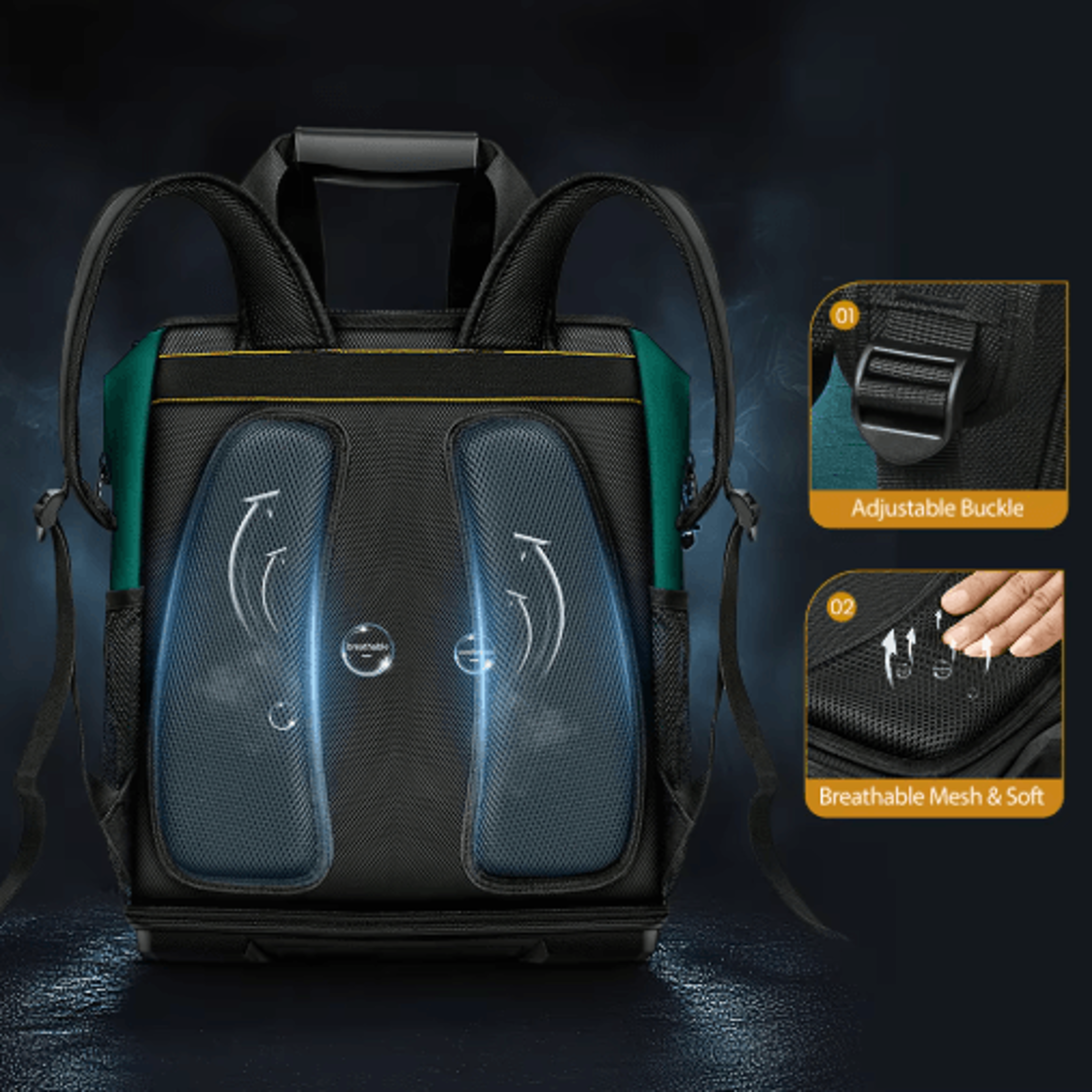 Heavy Duty Tool Backpack With Multiple Pockets  Large Capacity Tool Storage Backpack With Rubber Ba 5