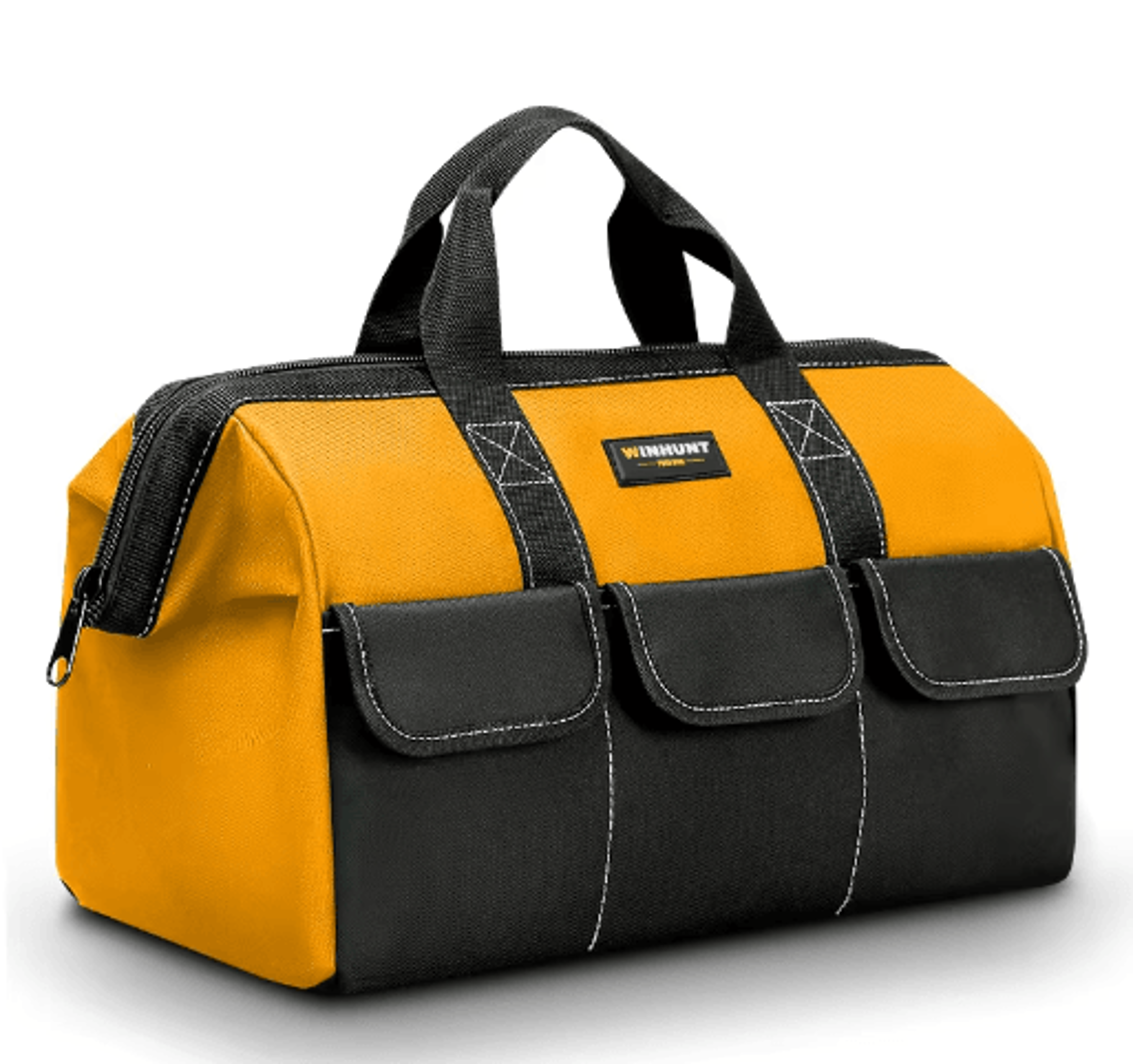 Heavy Duty Wide Mouth Tool Bag  Portable Tool Tote For Electricians Carpenters  Mechanics Yellow 4