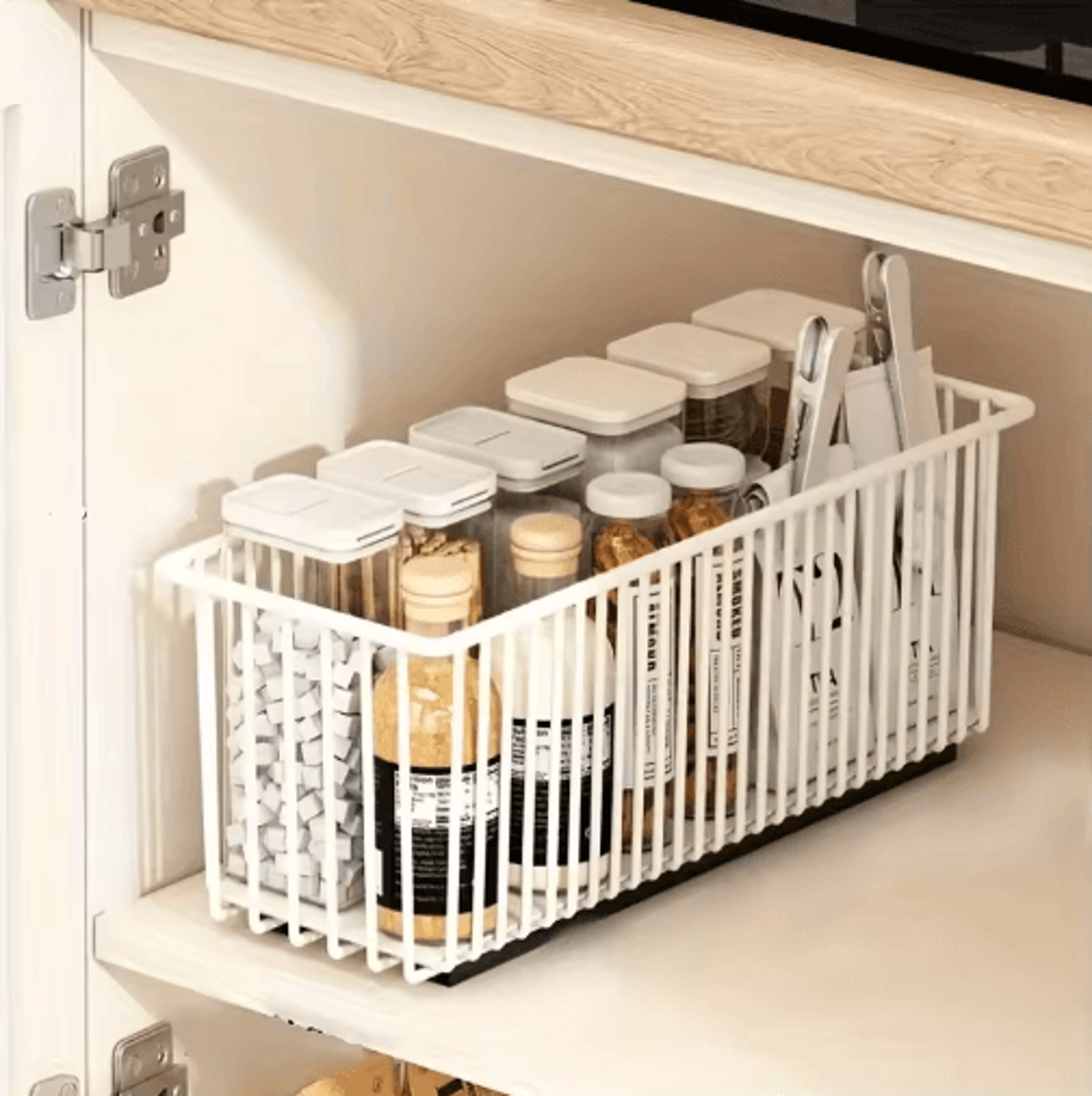 Pull Out Cabinet Organizer Basket  SlideOut Under Sink Storage Drawer For Kitchen Cabinets 1