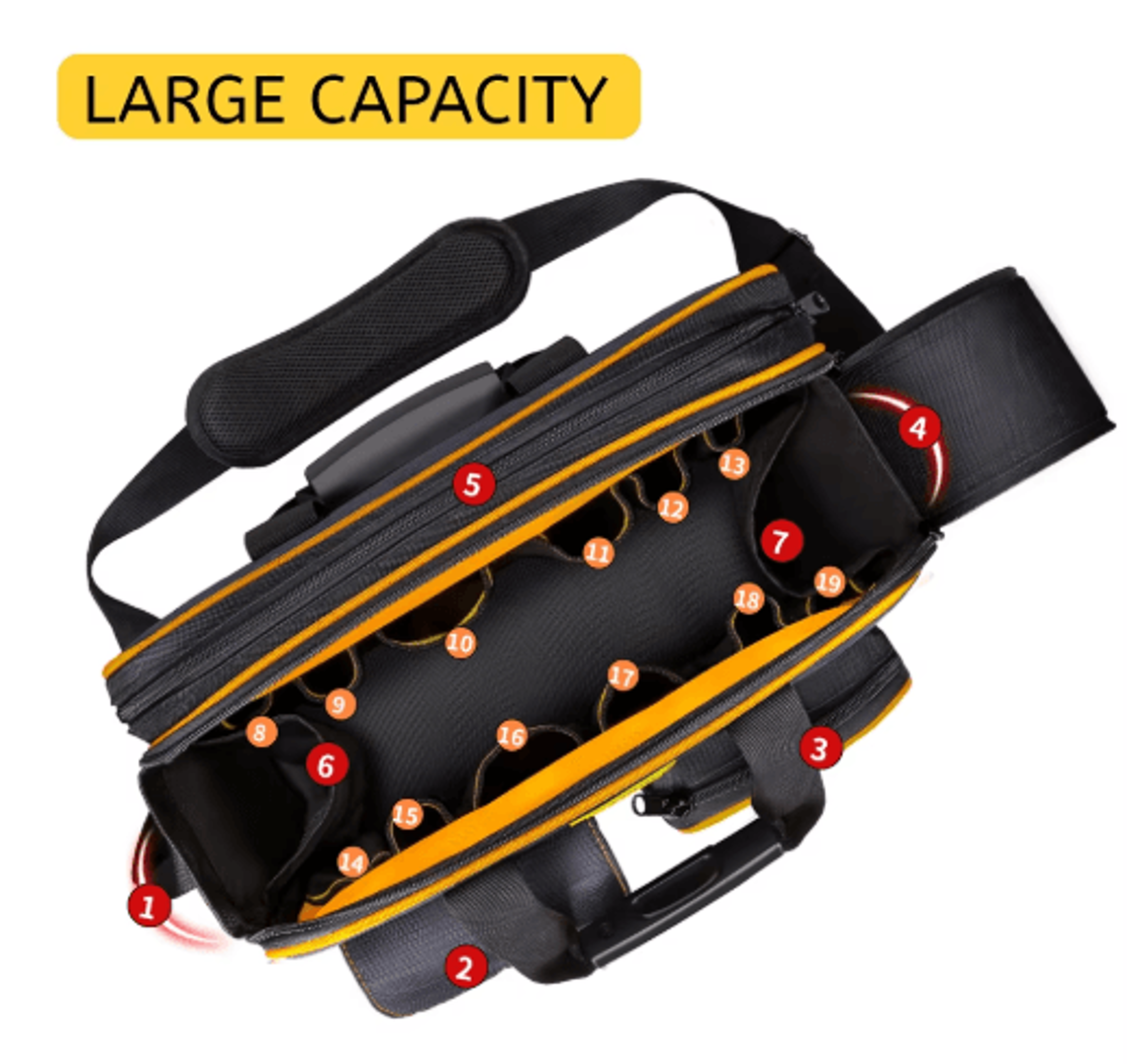 Heavy Duty Electrician Tool Bag  Large Capacity MultiFunctional Repair Tool Organizer 0