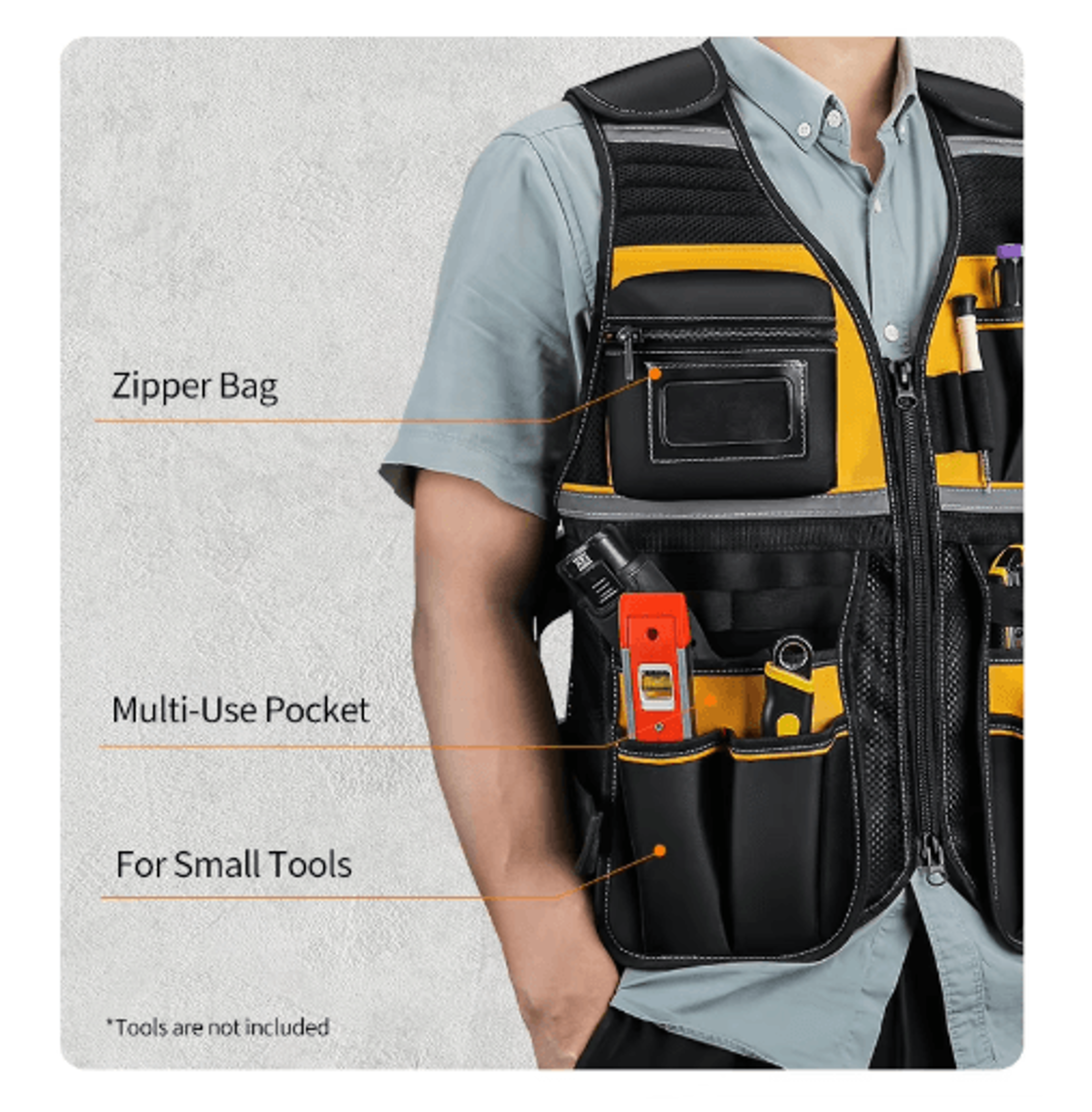 Adjustable MultiPocket Tool Vest  Handyman Tool Storage Bag For Workshops Gardening  Repairs 0