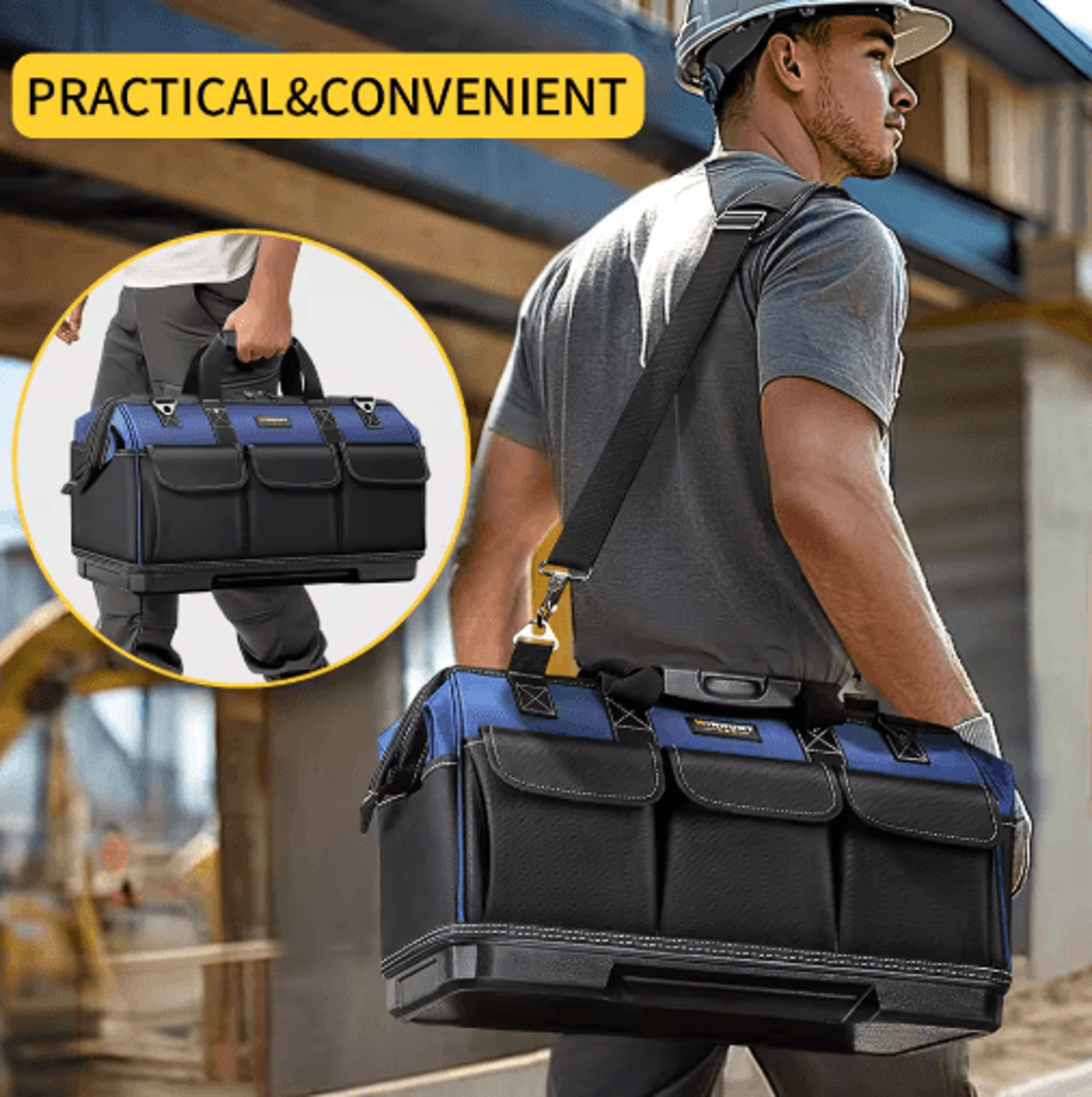 WINHUNT HeavyDuty Canvas Electrician Tool Bag  Large Capacity MultiFunctional Tool Organizer 0