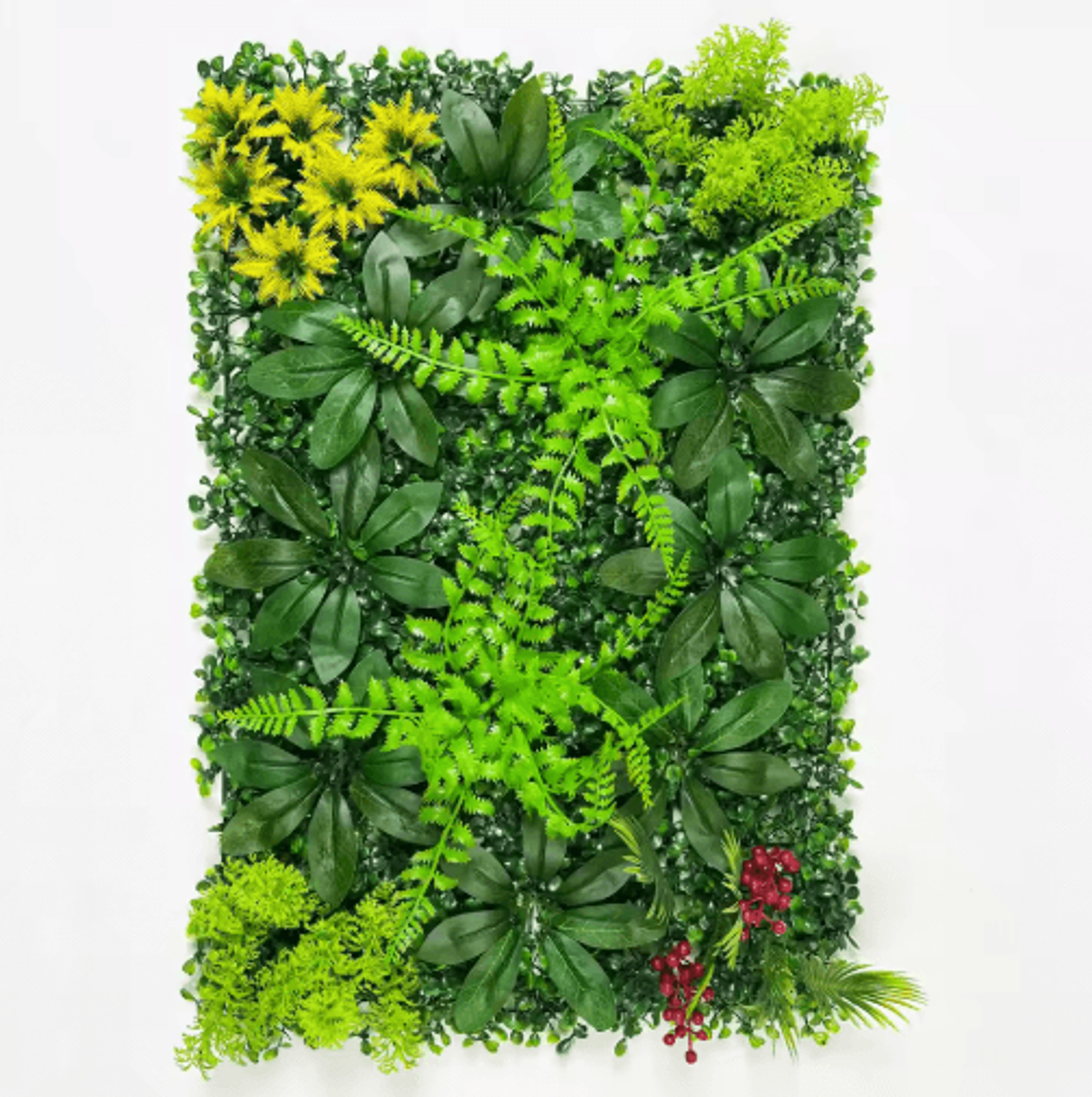3D Artificial Plant Wall Panel With Grass  Flowers  Boxwood Hedge Wall For Indoor  Outdoor Privacy  1