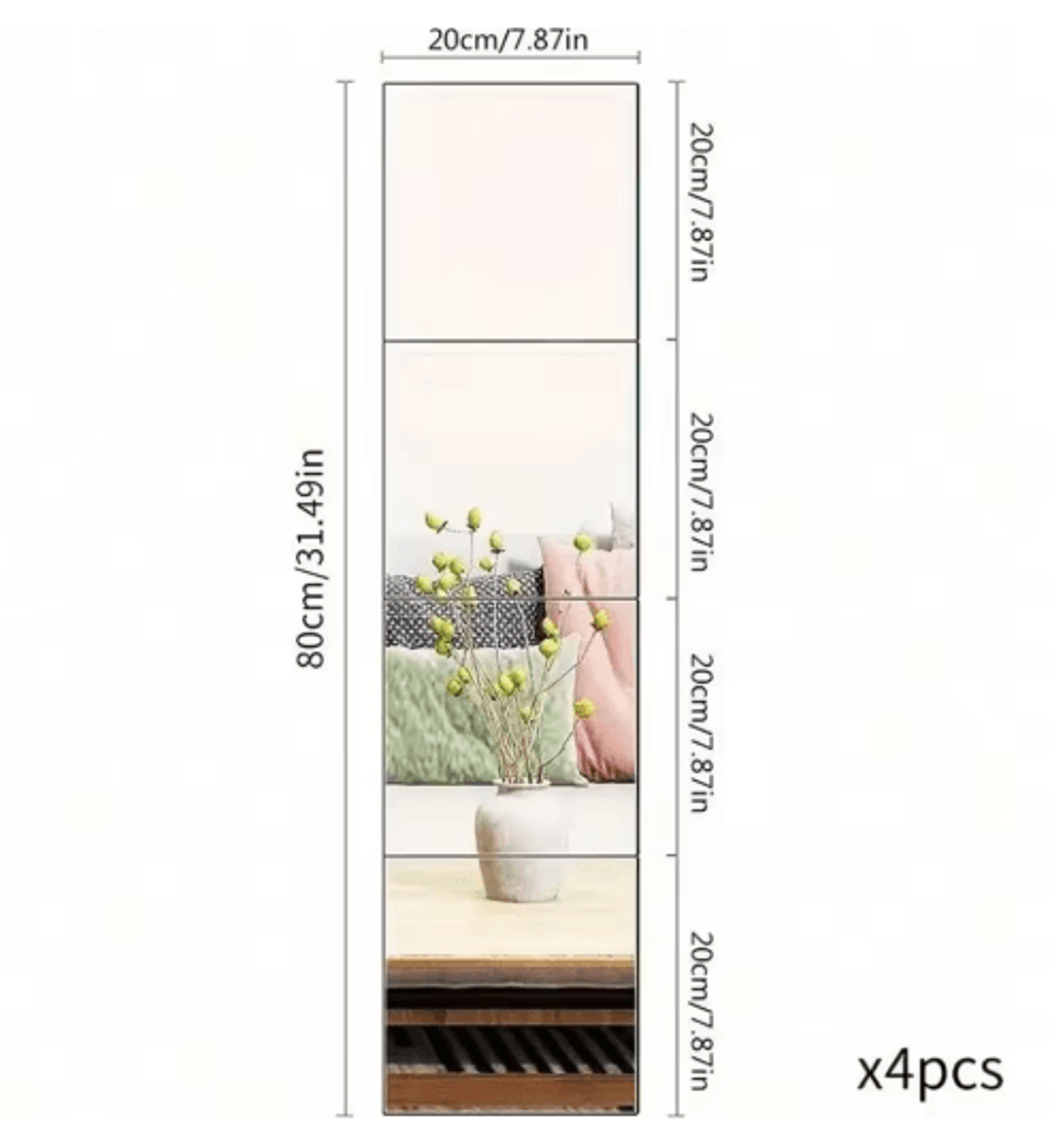 6pcs10pcs Acrylic Mirror Wall Stickers  SelfAdhesive Mirror Wall Decor Flexible Decorative Tiles Fo 1