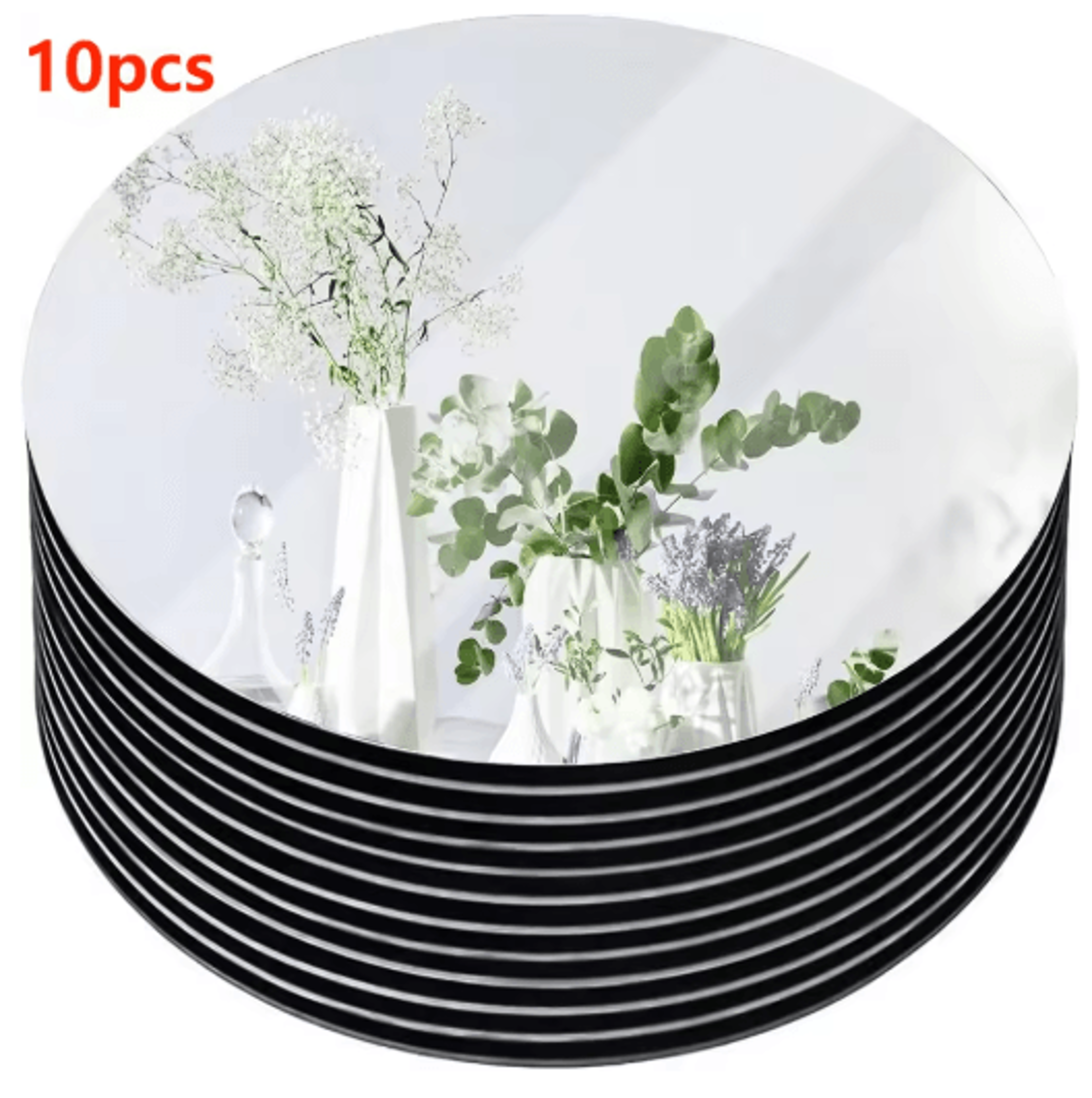 10PCS Acrylic Round Mirrors  Elegant Mirror Centerpieces For Weddings Candle Displays  Home Decor 1