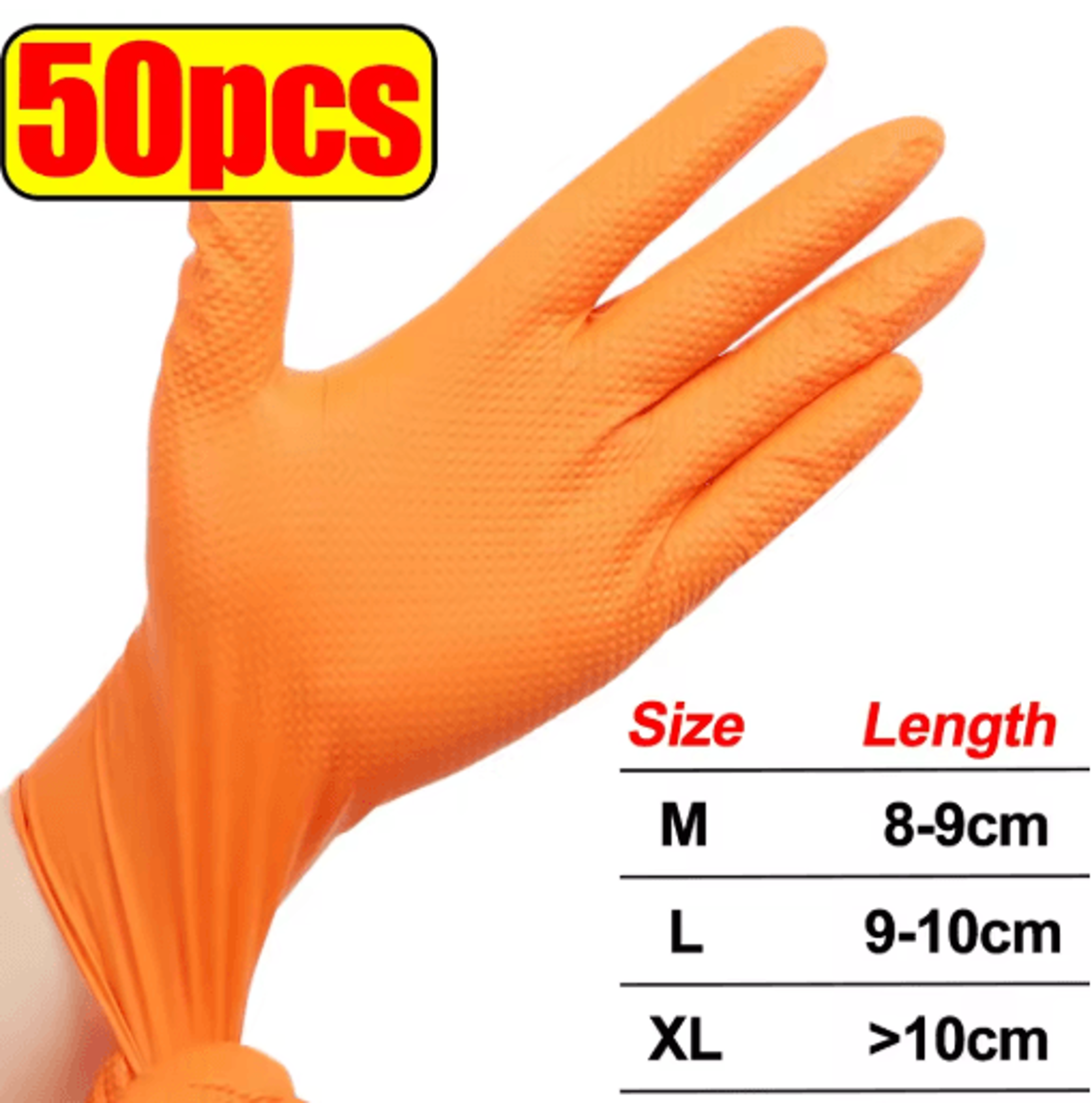 HeavyDuty Nitrile Gloves  8 Mil Disposable Work Gloves With Textured Grip For Mechanics Gardening   3