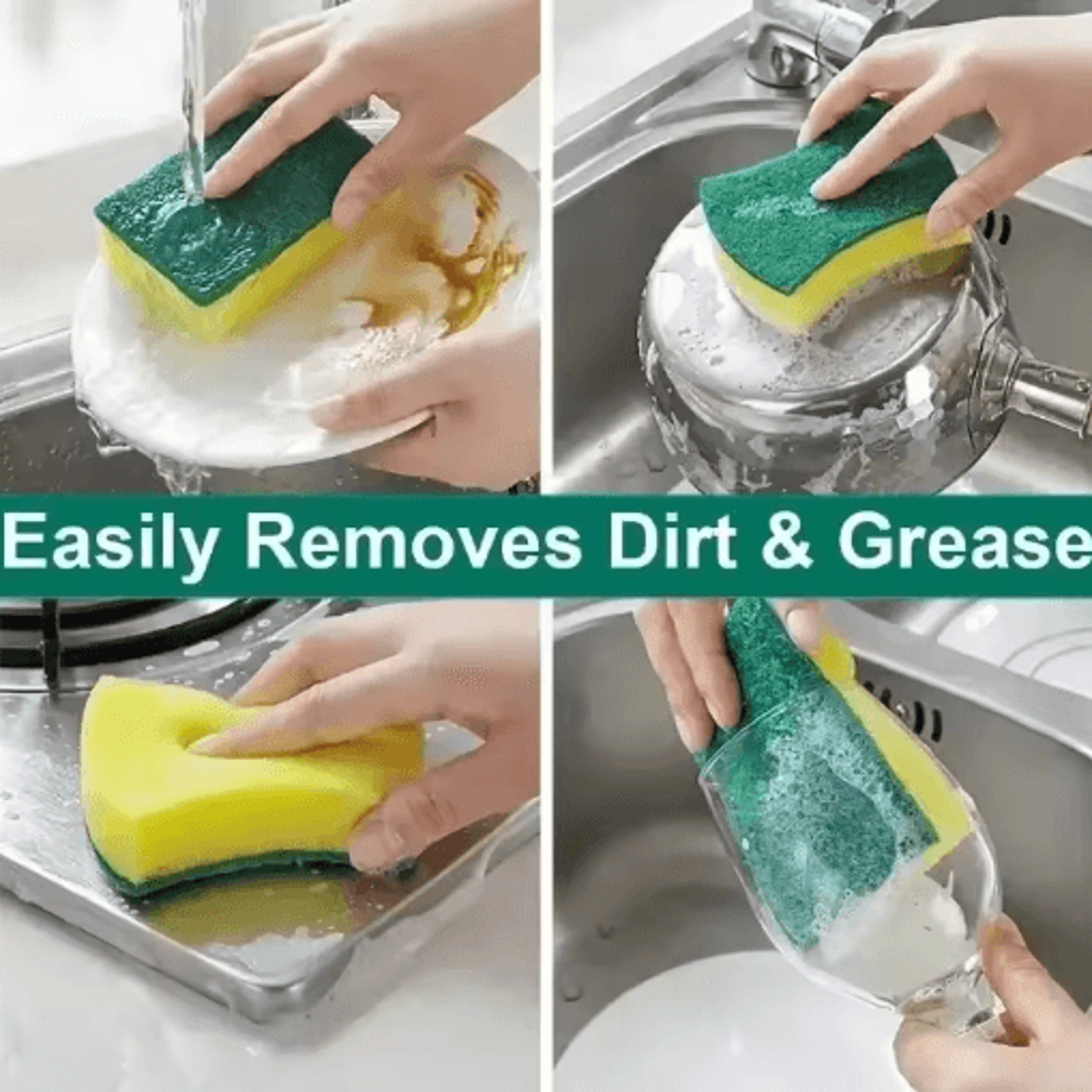 1001PCS Dishwashing Sponge  Soft  Absorbent Kitchen Cleaning Sponge With Scouring Pad For Dishes Po 7