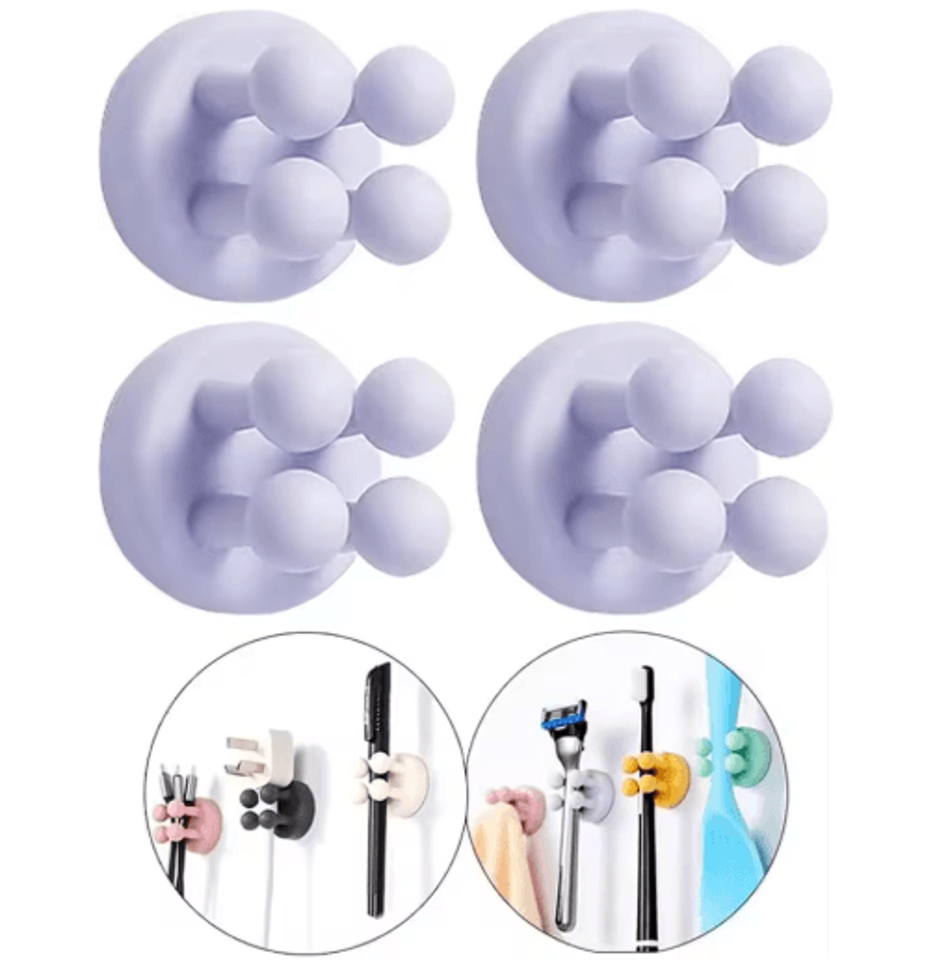 Silicone SelfAdhesive Toothbrush Holder  Waterproof MultiFunction Wall Hook For Bathroom Organizati 13