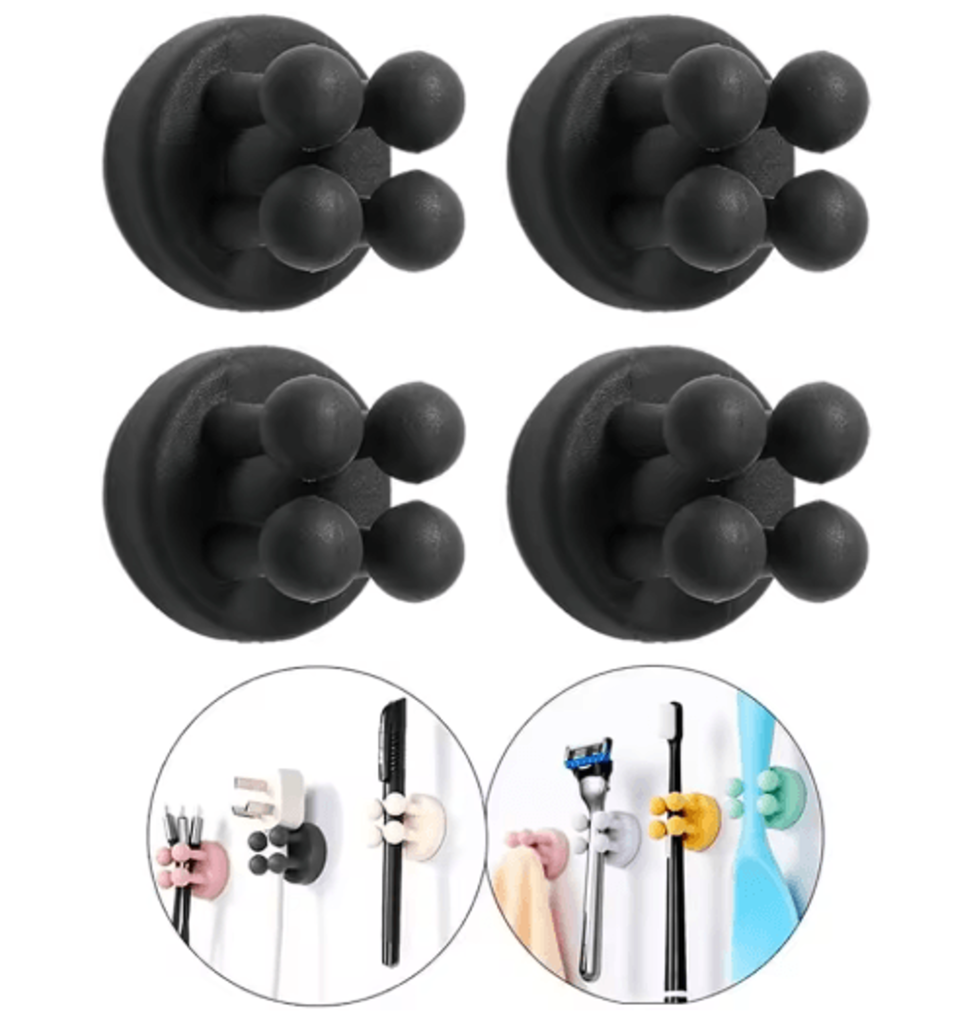 Silicone SelfAdhesive Toothbrush Holder  Waterproof MultiFunction Wall Hook For Bathroom Organizati 14