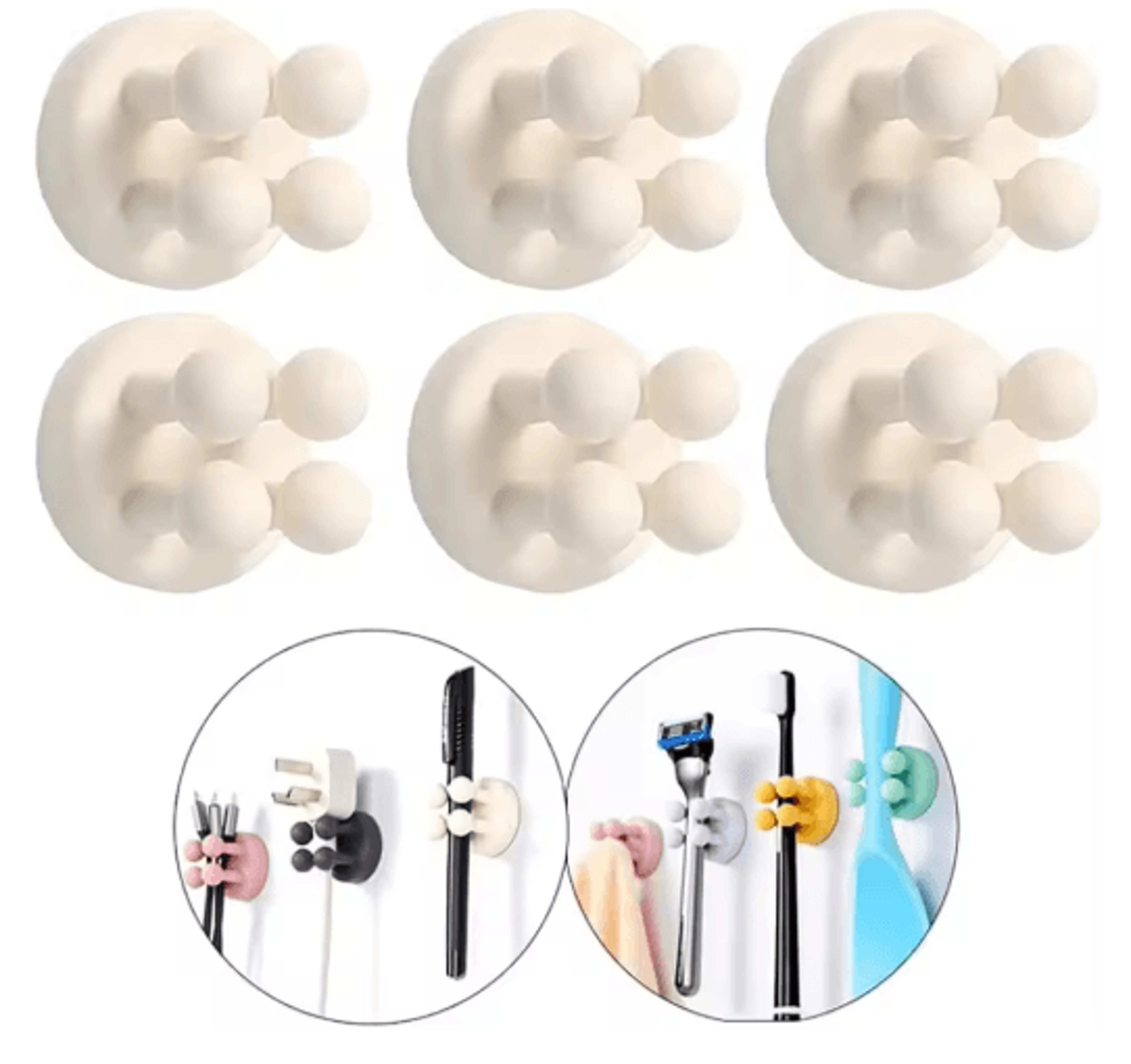 Silicone SelfAdhesive Toothbrush Holder  Waterproof MultiFunction Wall Hook For Bathroom Organizati 7