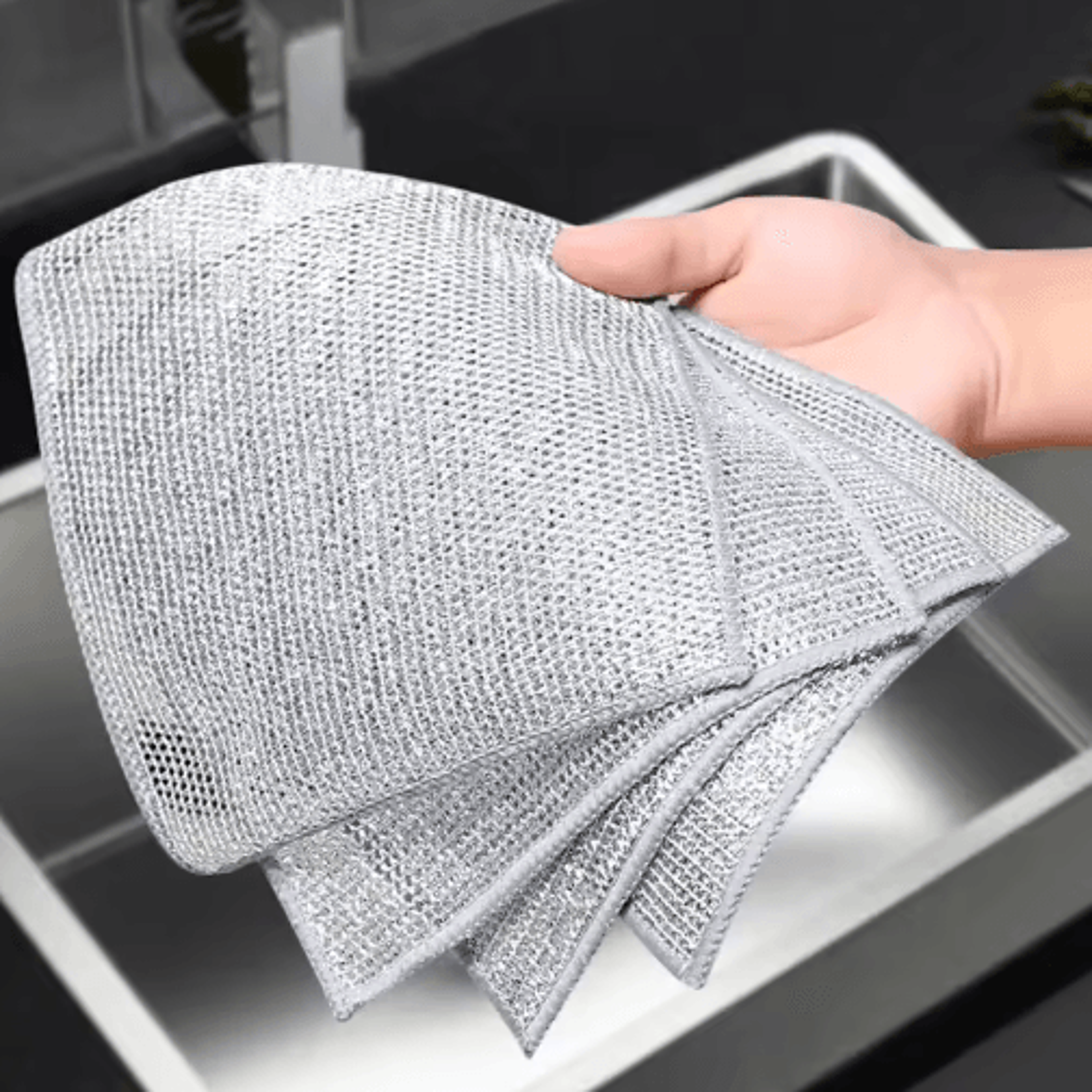 Magic DoubleSided Wire Dishwashing Cloth  Thickened NonScratch Kitchen Cleaning Rag For Pots Pans   6