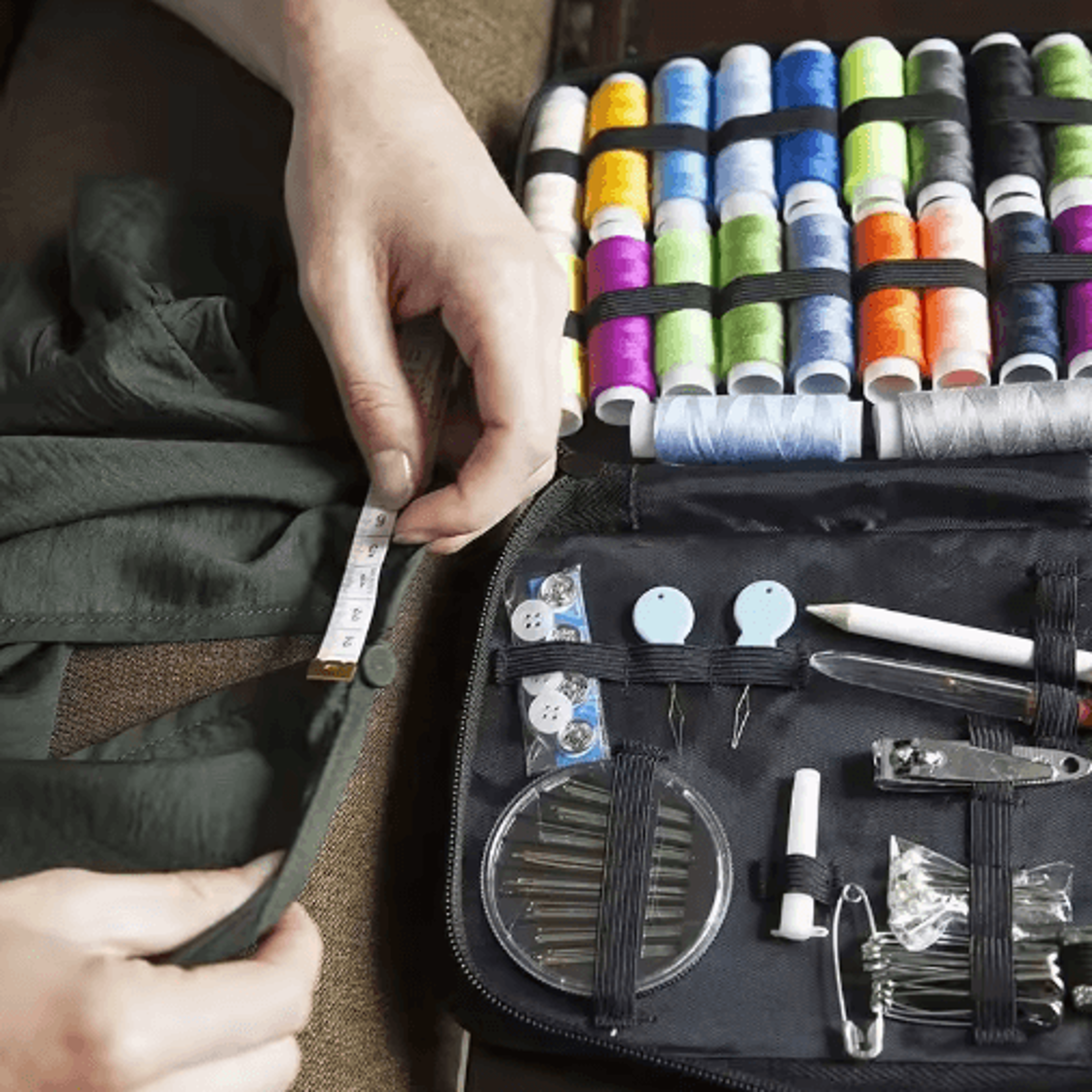 Portable Sewing Kit With Threads Needles  Accessories  Complete Travel Sewing Kit In Storage Case 8