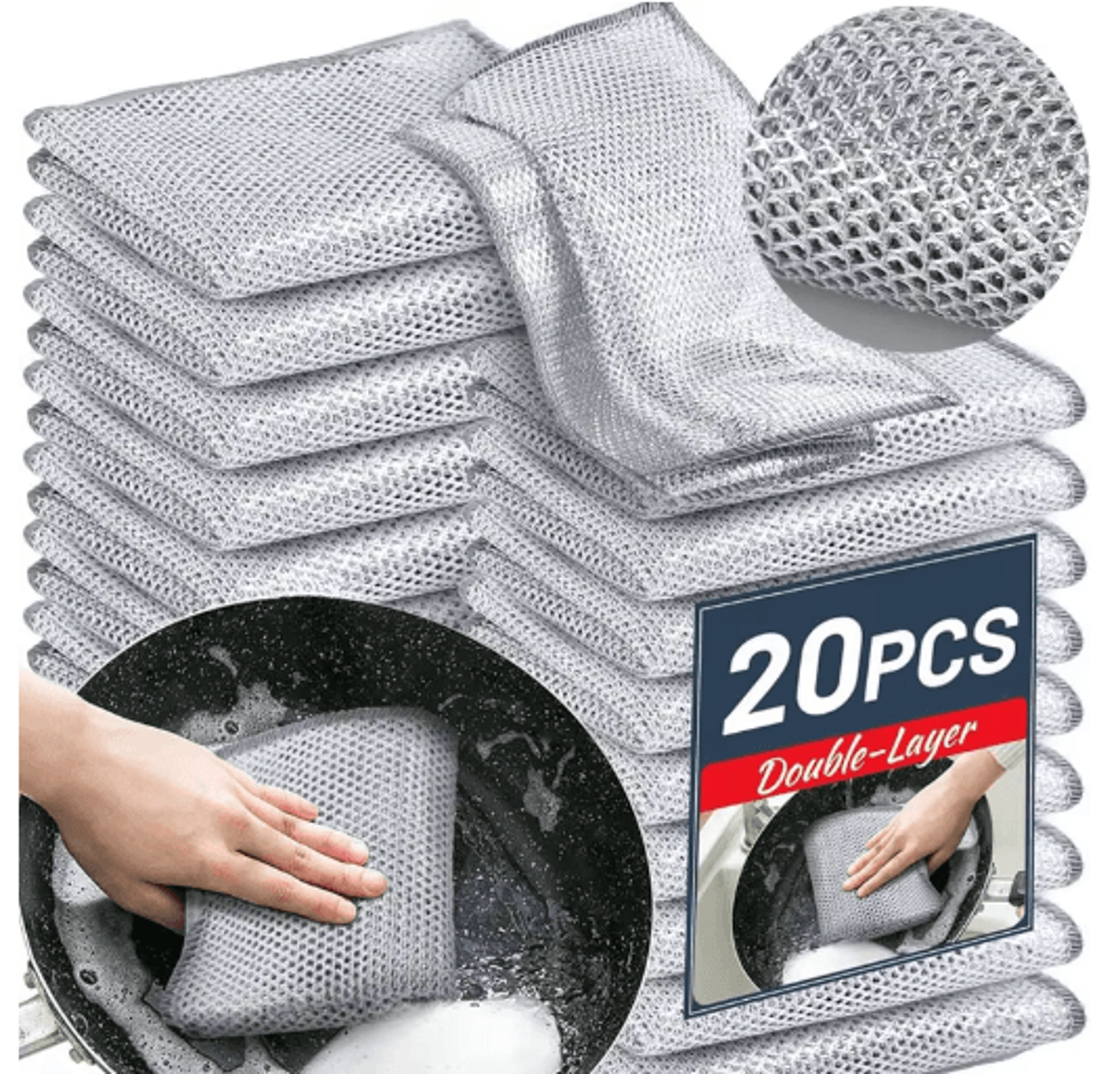 Magic DoubleSided Wire Dishwashing Cloth  Reusable Thickened Cleaning Rag For Kitchen  Household 0
