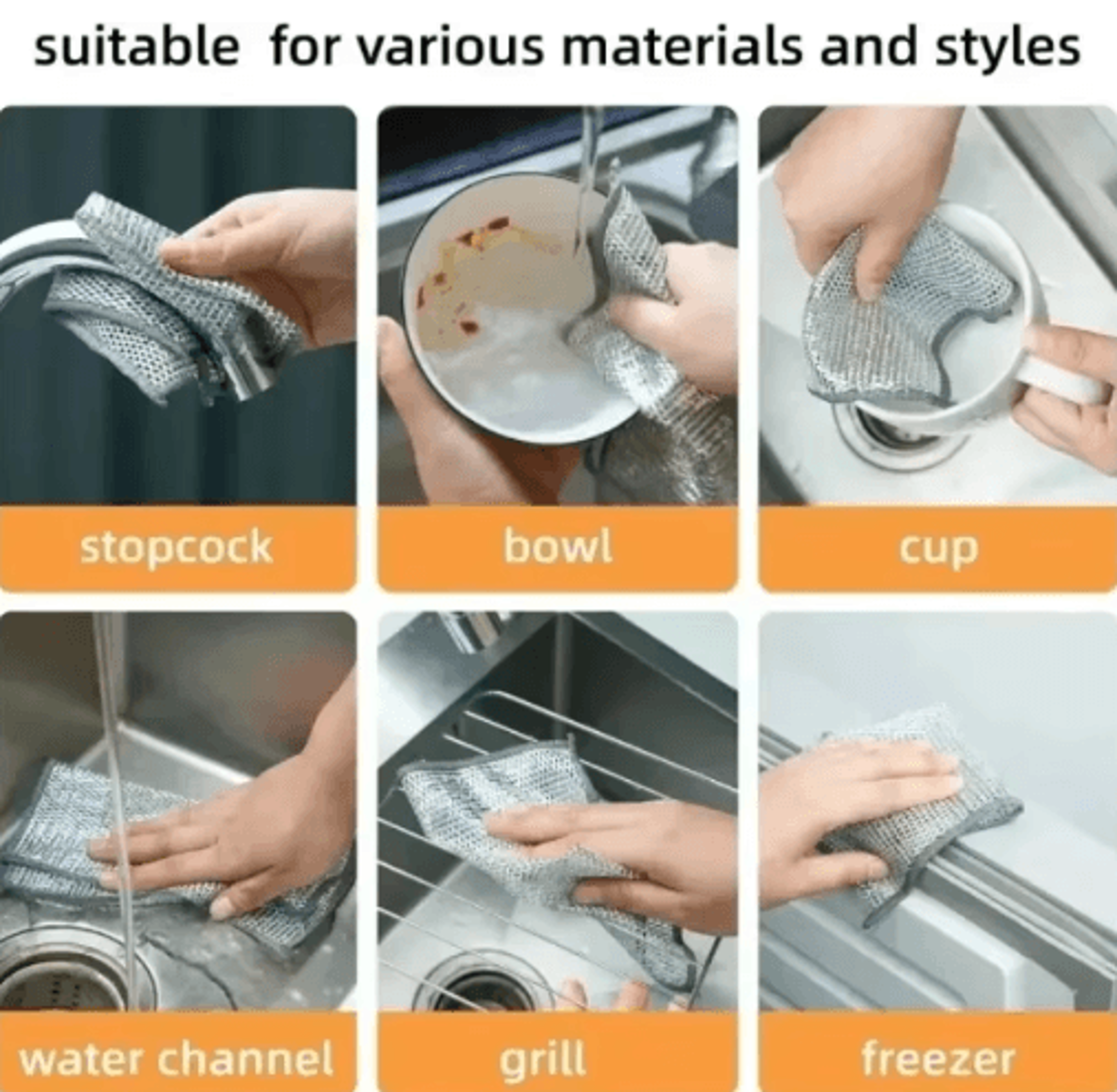 Magic DoubleSided Wire Dishwashing Cloth  Reusable Thickened Cleaning Rag For Kitchen  Household 5