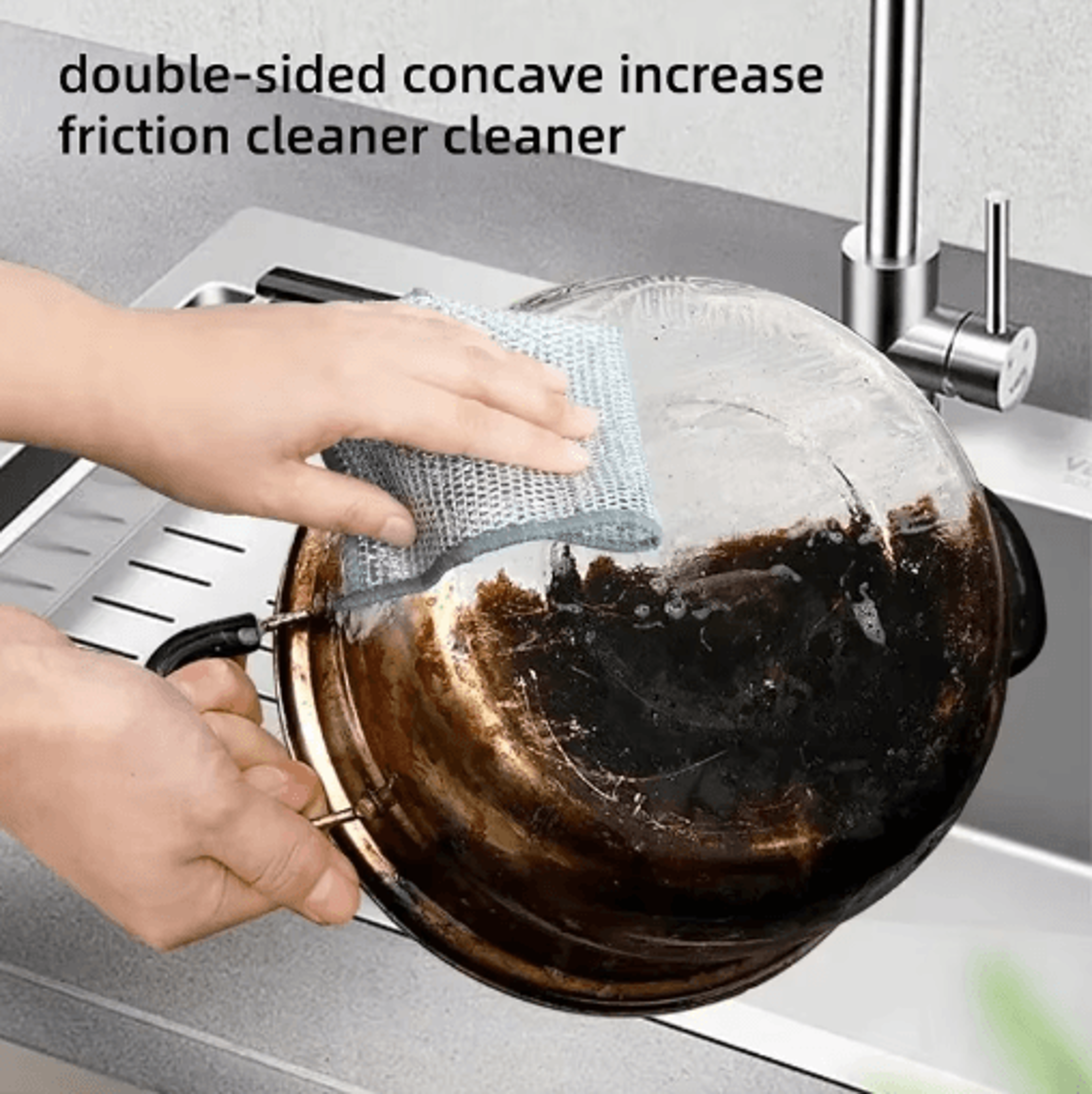 Magic DoubleSided Wire Dishwashing Cloth  Reusable Thickened Cleaning Rag For Kitchen  Household 8